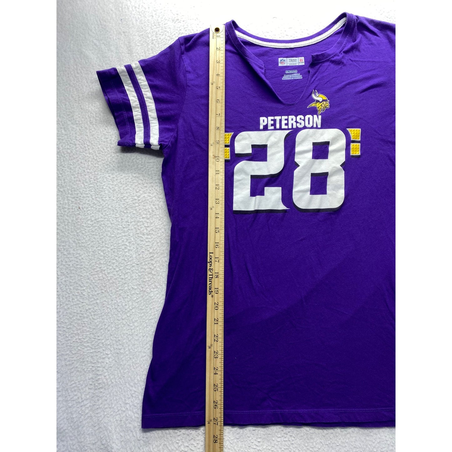 NFL Team Apparel Womens Adrian Peterson Vikings Jersey Style T-Shirt #7354