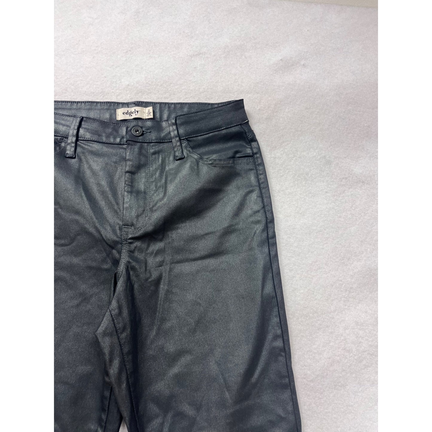Womens Black Straight High Rise Pants Size 12 By Edgely #8184