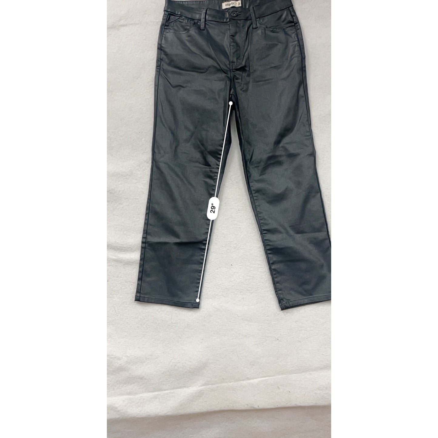 Womens Black Straight High Rise Pants Size 12 By Edgely #8184