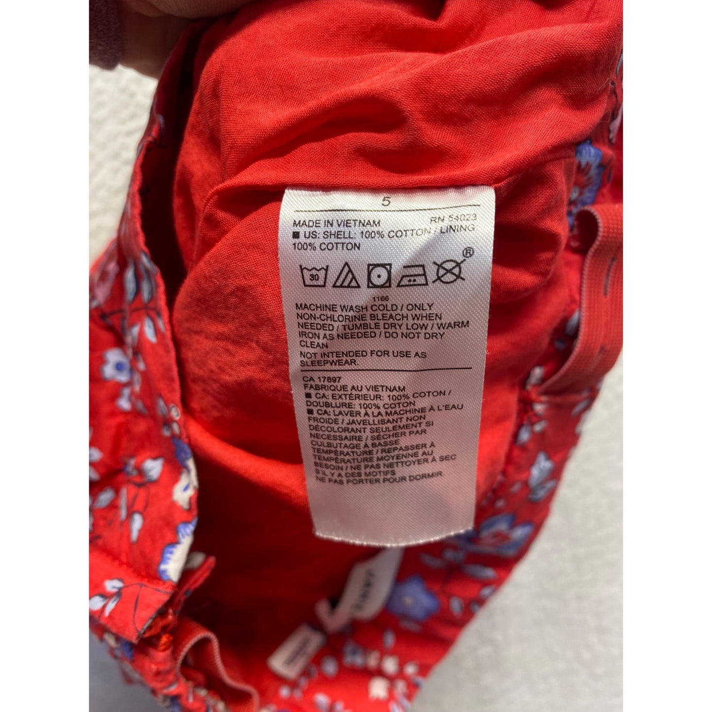 Janie & Jack Girls Red Floral Ruffle Trim Cotton Shorts #7365