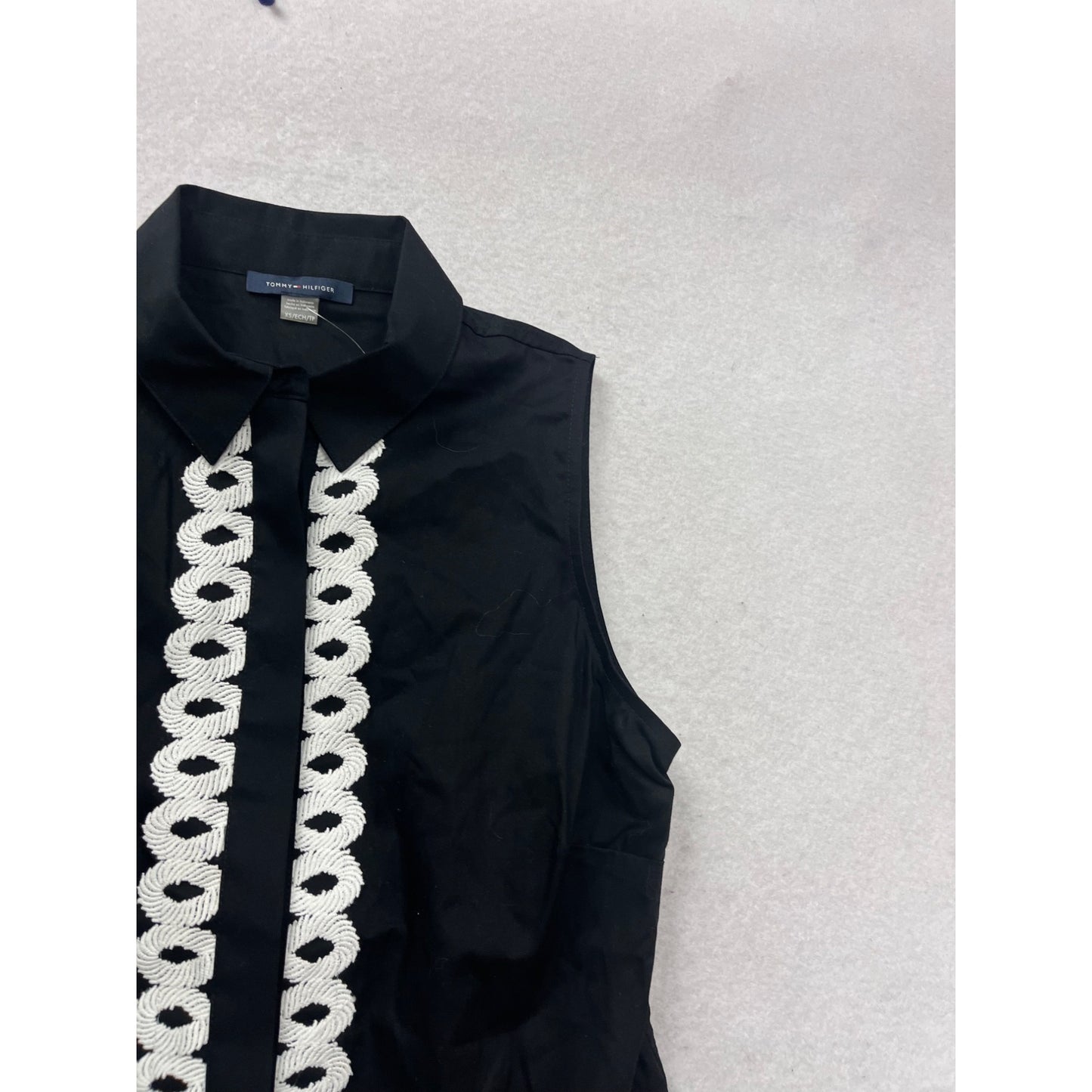 Tommy Hilfiger Sleeveless Black/White Blouse XS #769A