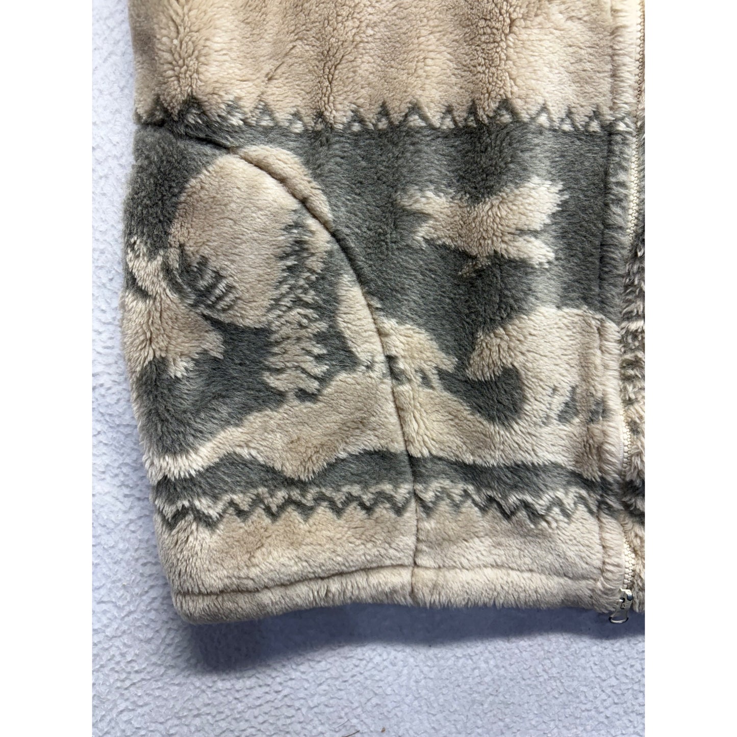 Andrea Fay Hooded Zip-Up Wildlife Scene Fleece Jacket #7515