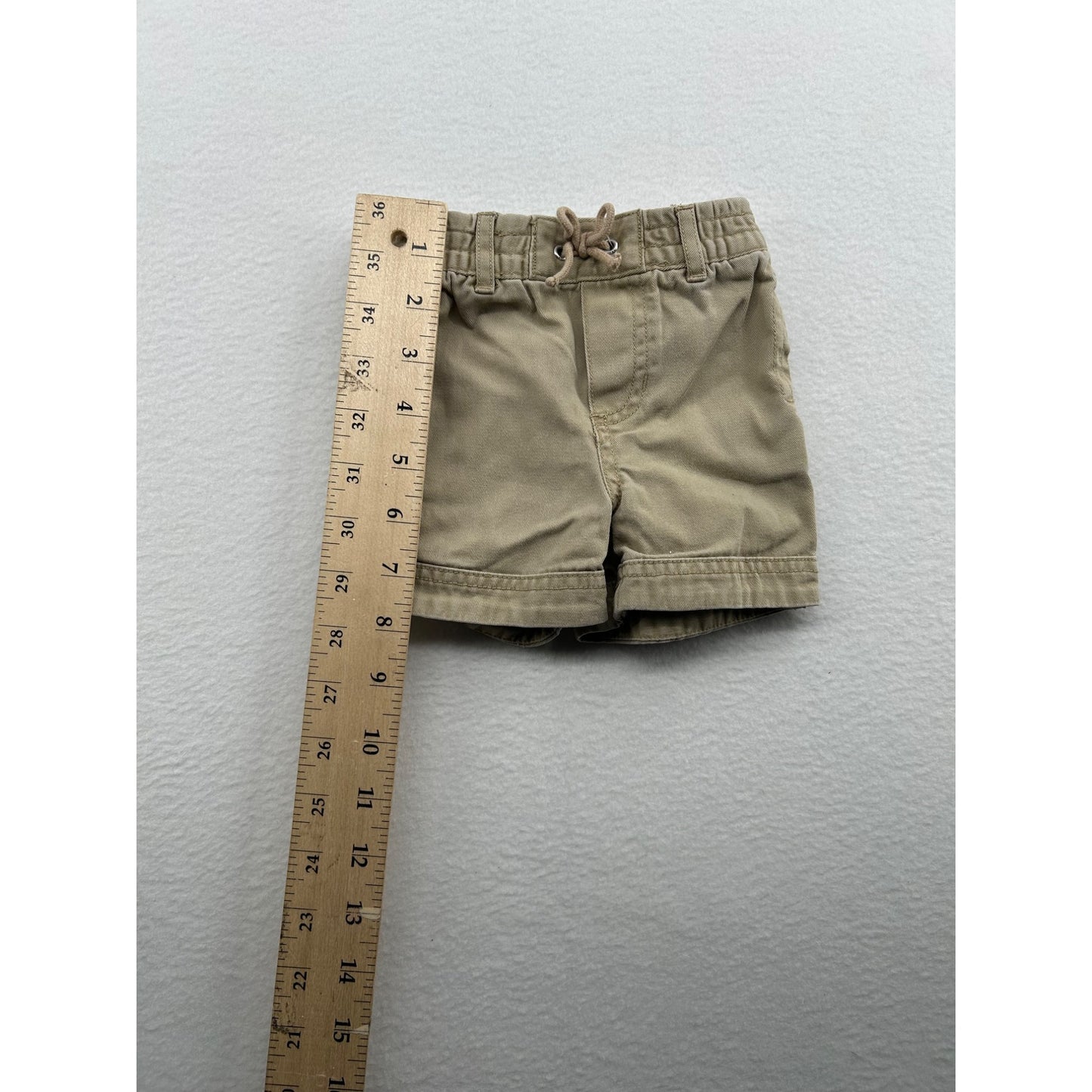 Ralph Lauren Baby Khaki Elastic Waist Shorts With Drawstring #6476