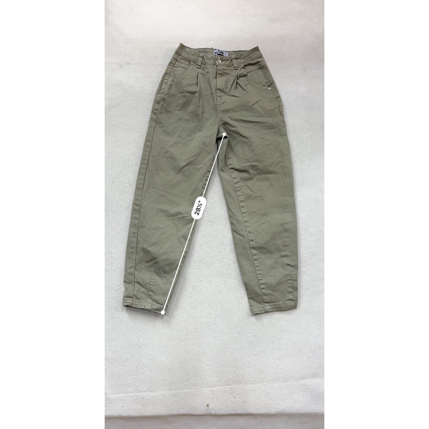 Violeta By Mango Olive High-Waisted Tapered Pants Size 0 #950A