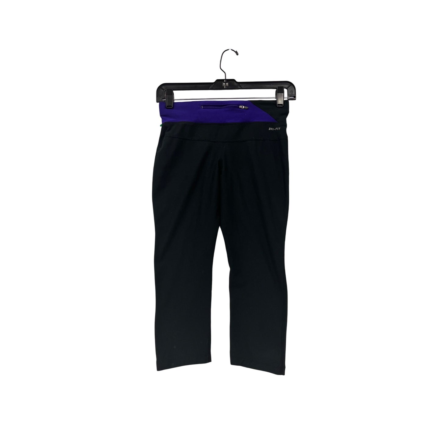 Nike Womens XS Black & Purple Dri-Fit "Just Do It" Capri Leggings #8045