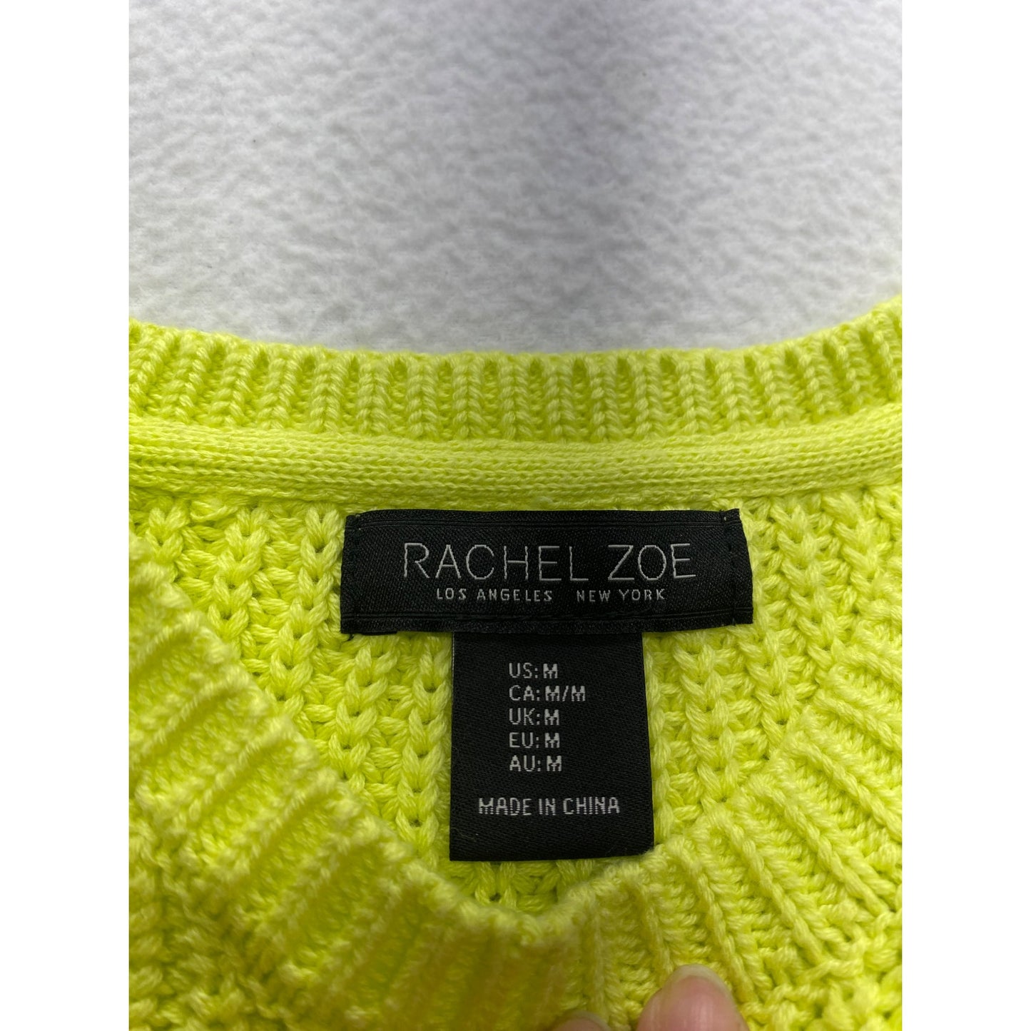 Rachel Zoe Womens Lime Green Knit Sweater #5649
