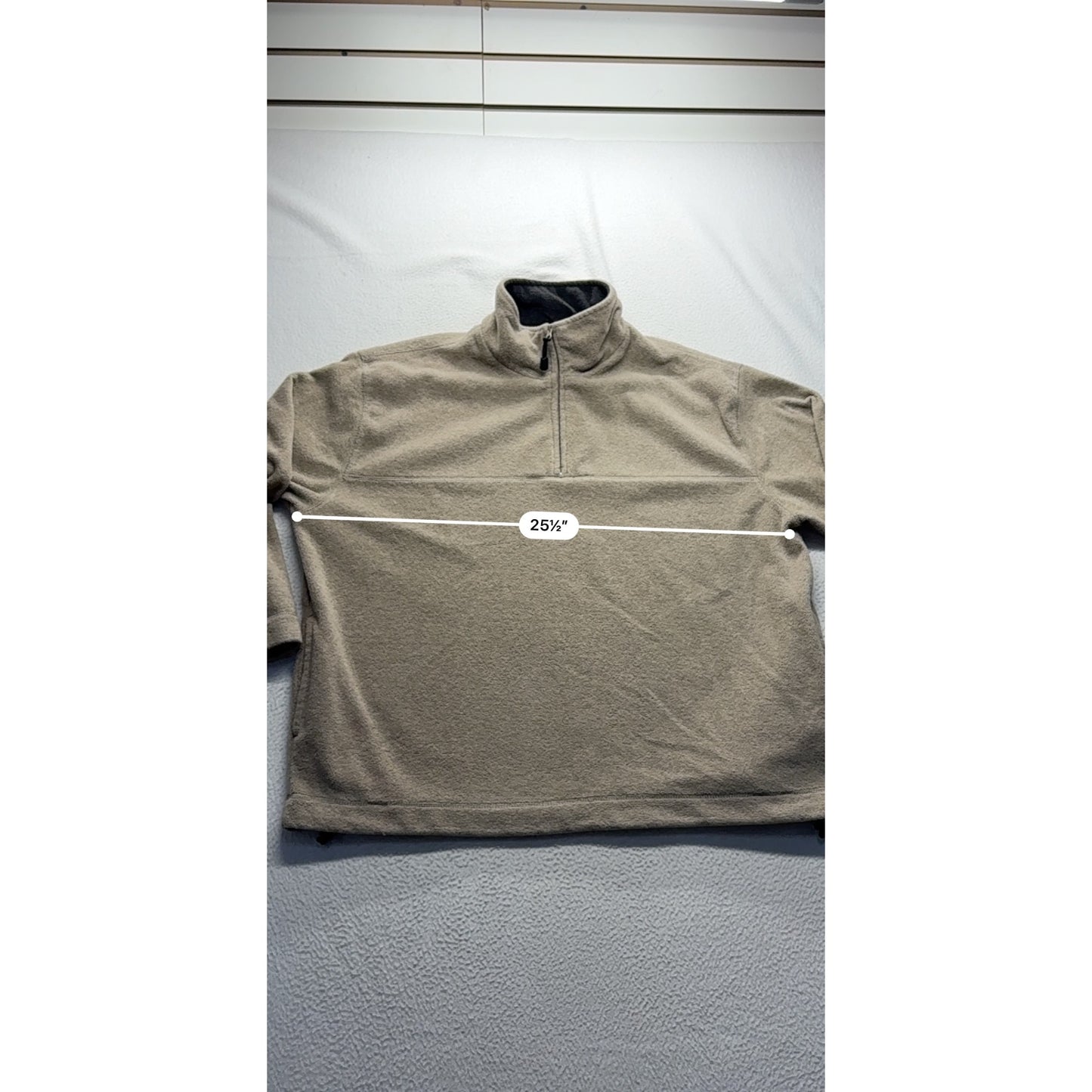 St Johns Bay Mens XL Tan Fleece Pullover #7624