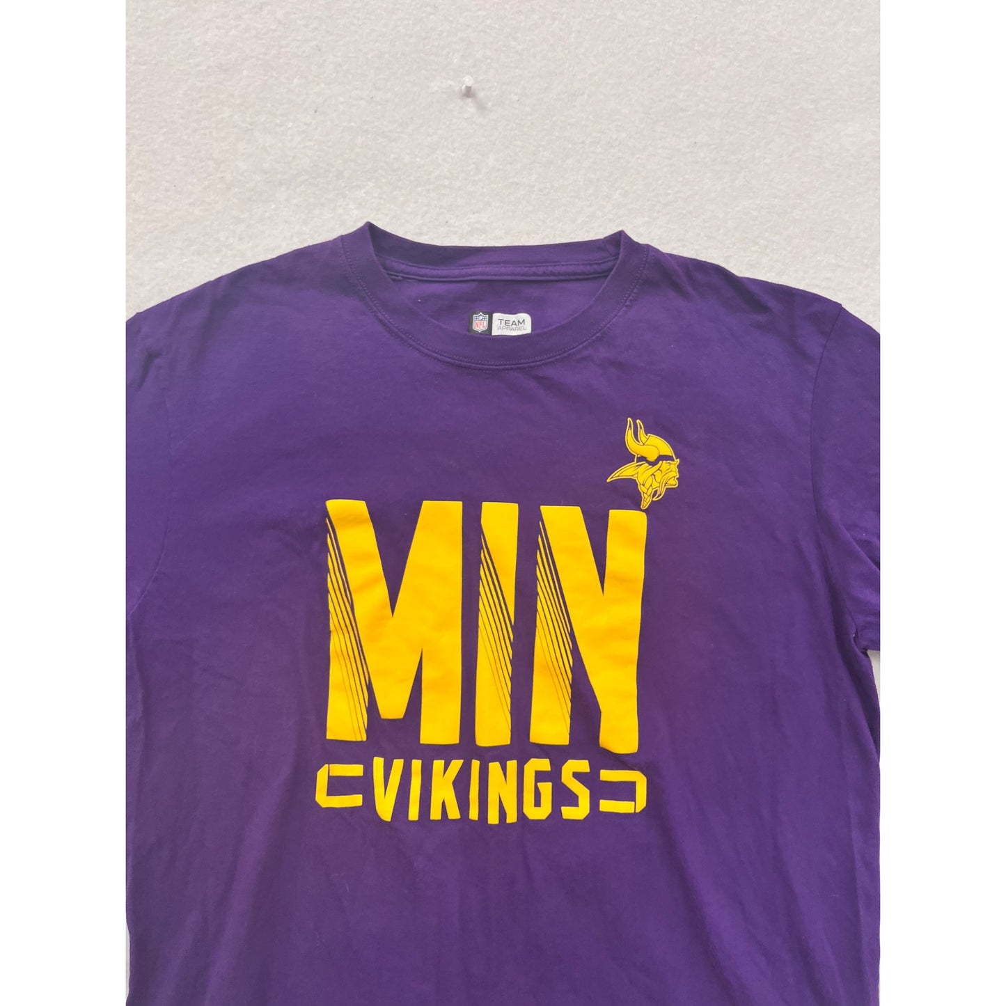 NFL Team Apparel Minnesota Vikings Purple Long Sleeve Mens T-Shirt Size L Cotton #6835