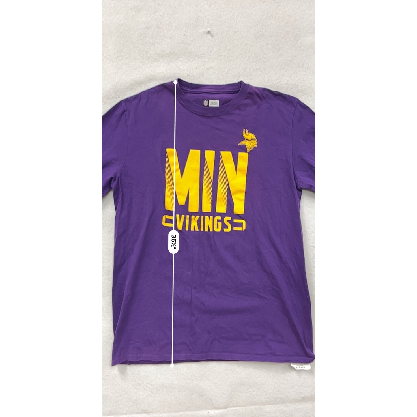 NFL Team Apparel Minnesota Vikings Purple Long Sleeve Mens T-Shirt Size L Cotton #6835