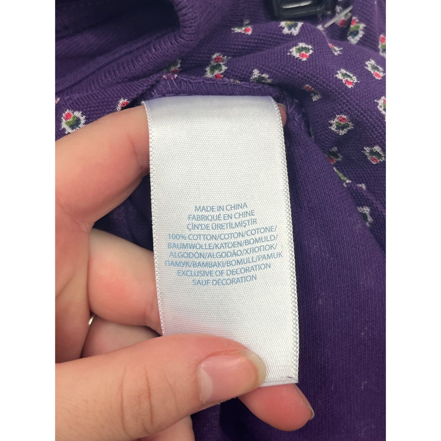 Ralph Lauren Baby Girl 9M Purple Printed Polo Dress Set #8004