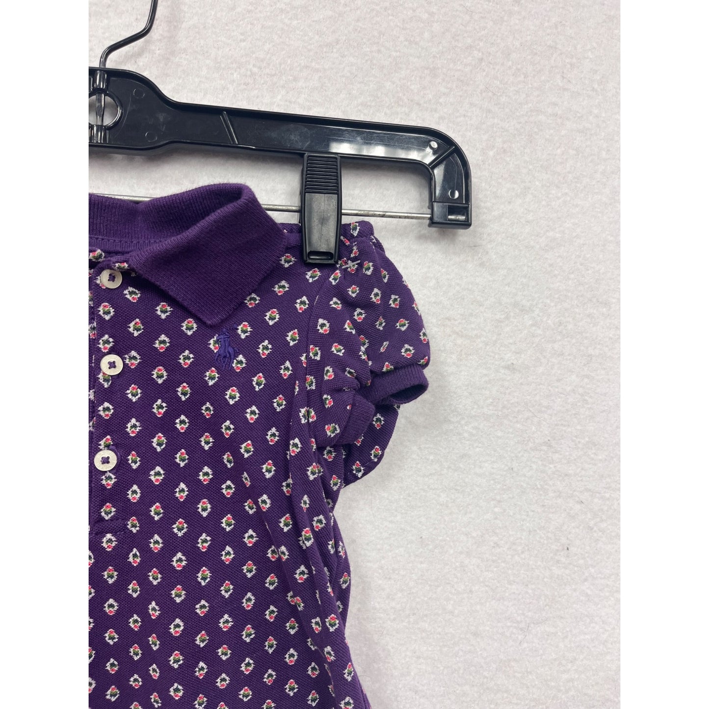 Ralph Lauren Baby Girl 9M Purple Printed Polo Dress Set #8004