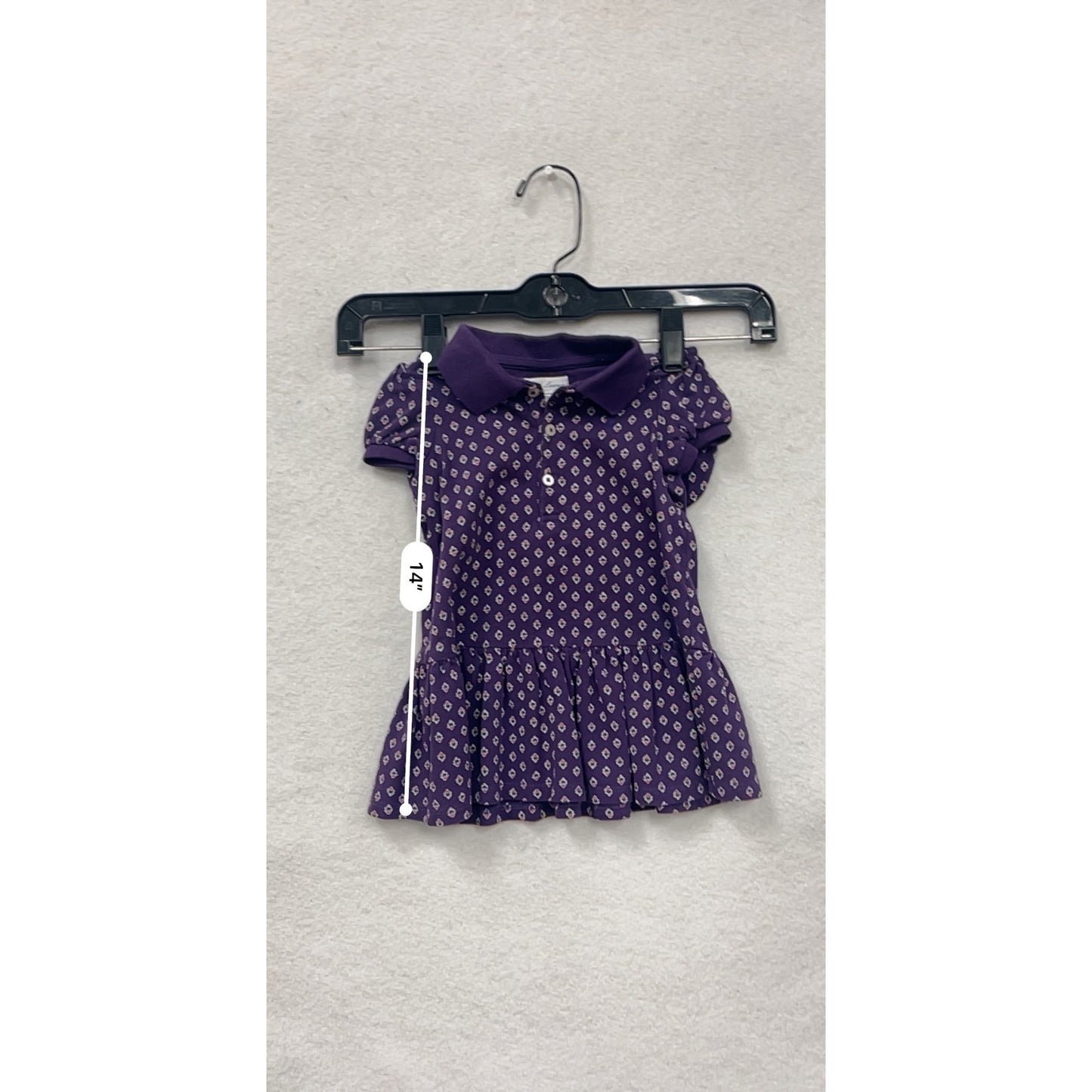Ralph Lauren Baby Girl 9M Purple Printed Polo Dress Set #8004