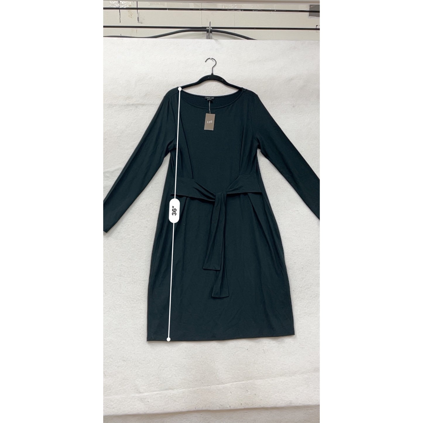 J.Jill Wearever Collection Womens Black Long-Sleeve Belted Midi Dress M #68A
