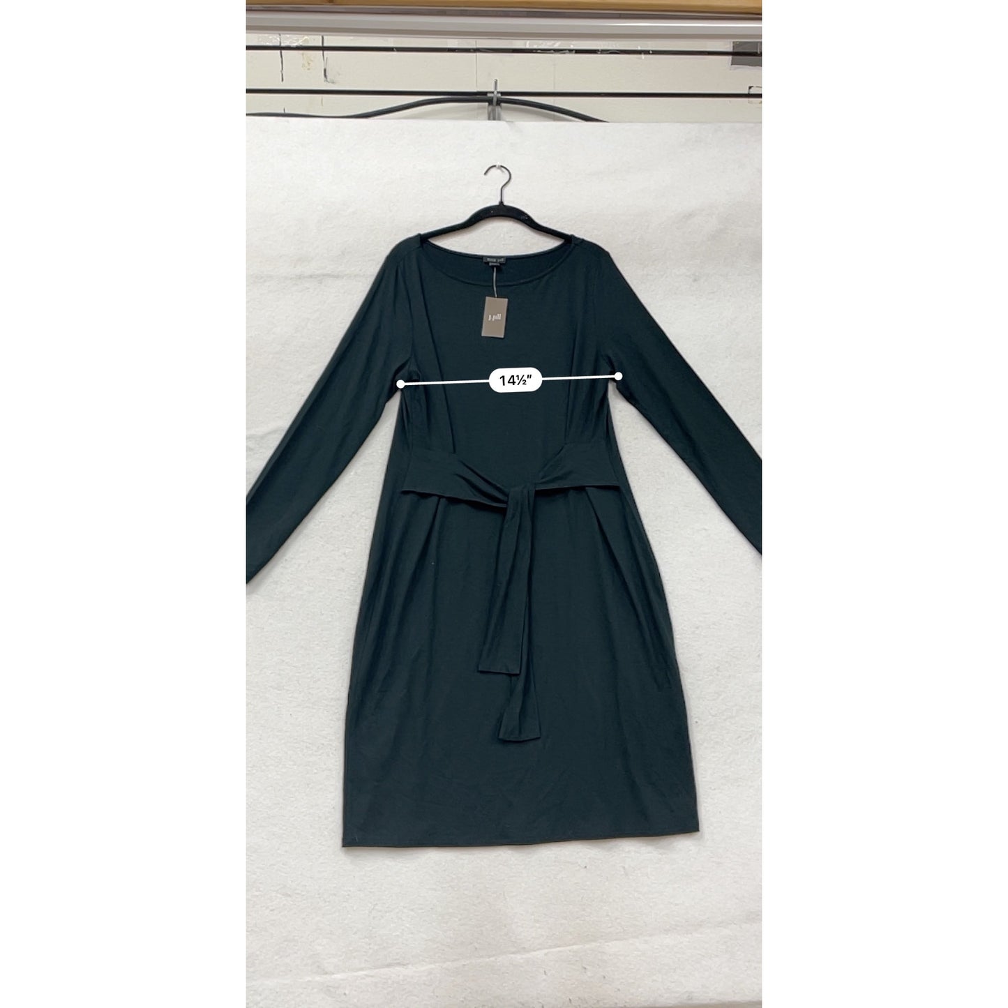 J.Jill Wearever Collection Womens Black Long-Sleeve Belted Midi Dress M #68A