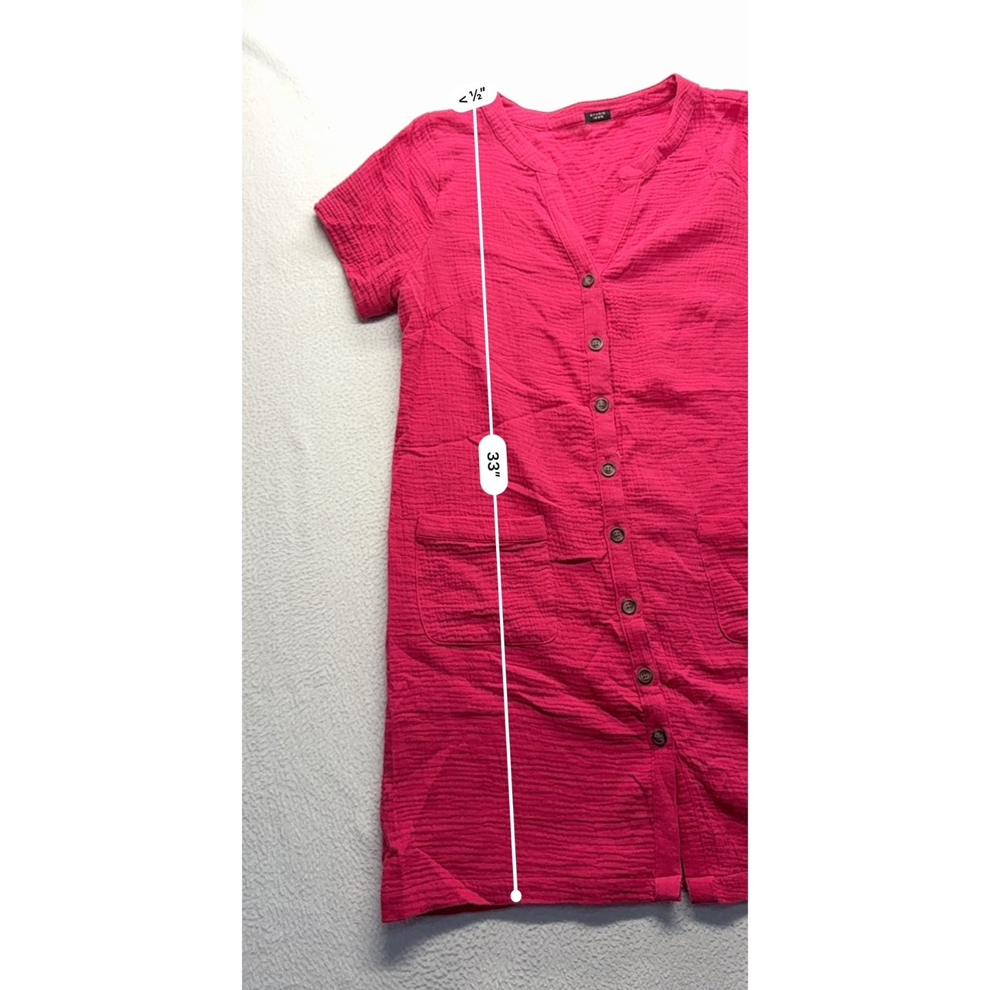 Avon Studio 1886 Button-Front Textured Pink Dress #7655