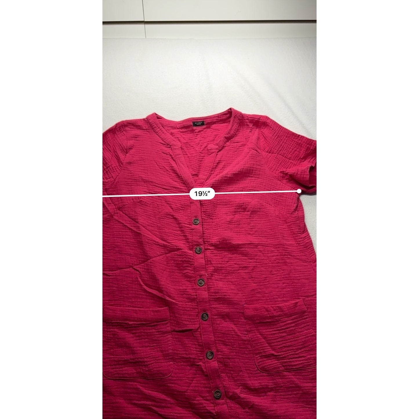 Avon Studio 1886 Button-Front Textured Pink Dress #7655