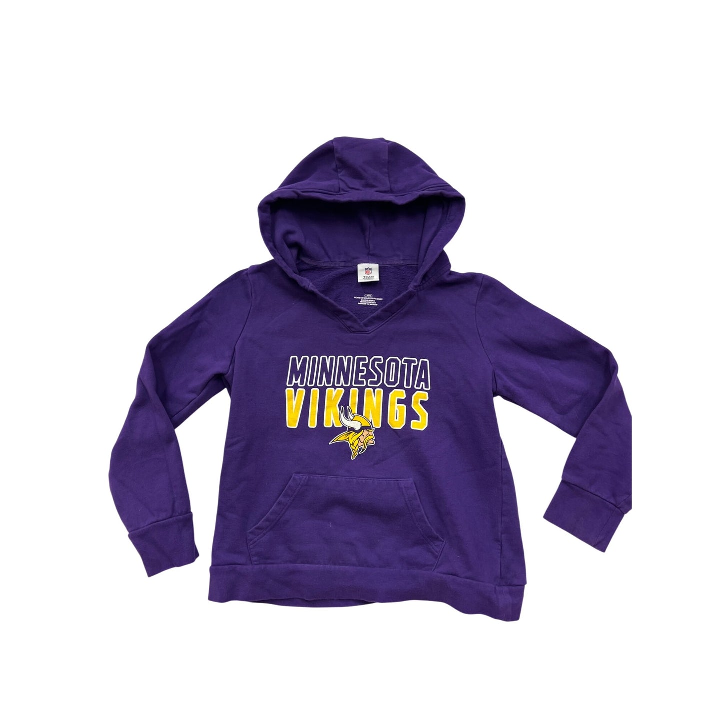 Minnesota Vikings NFL Womens Purple Hoodie Sweatshirt Large With Kangaroo Pocket #6842