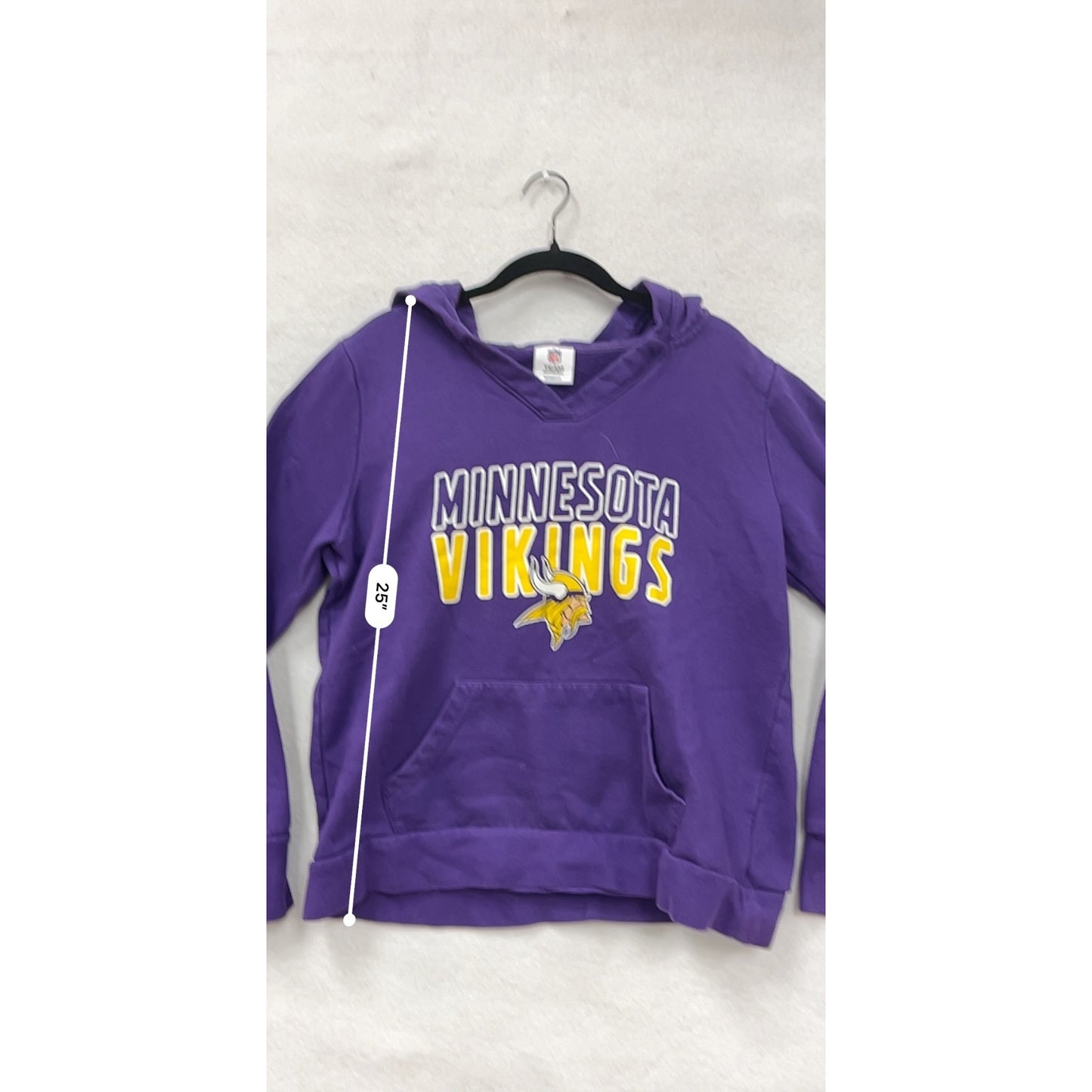Minnesota Vikings NFL Womens Purple Hoodie Sweatshirt Large With Kangaroo Pocket #6842