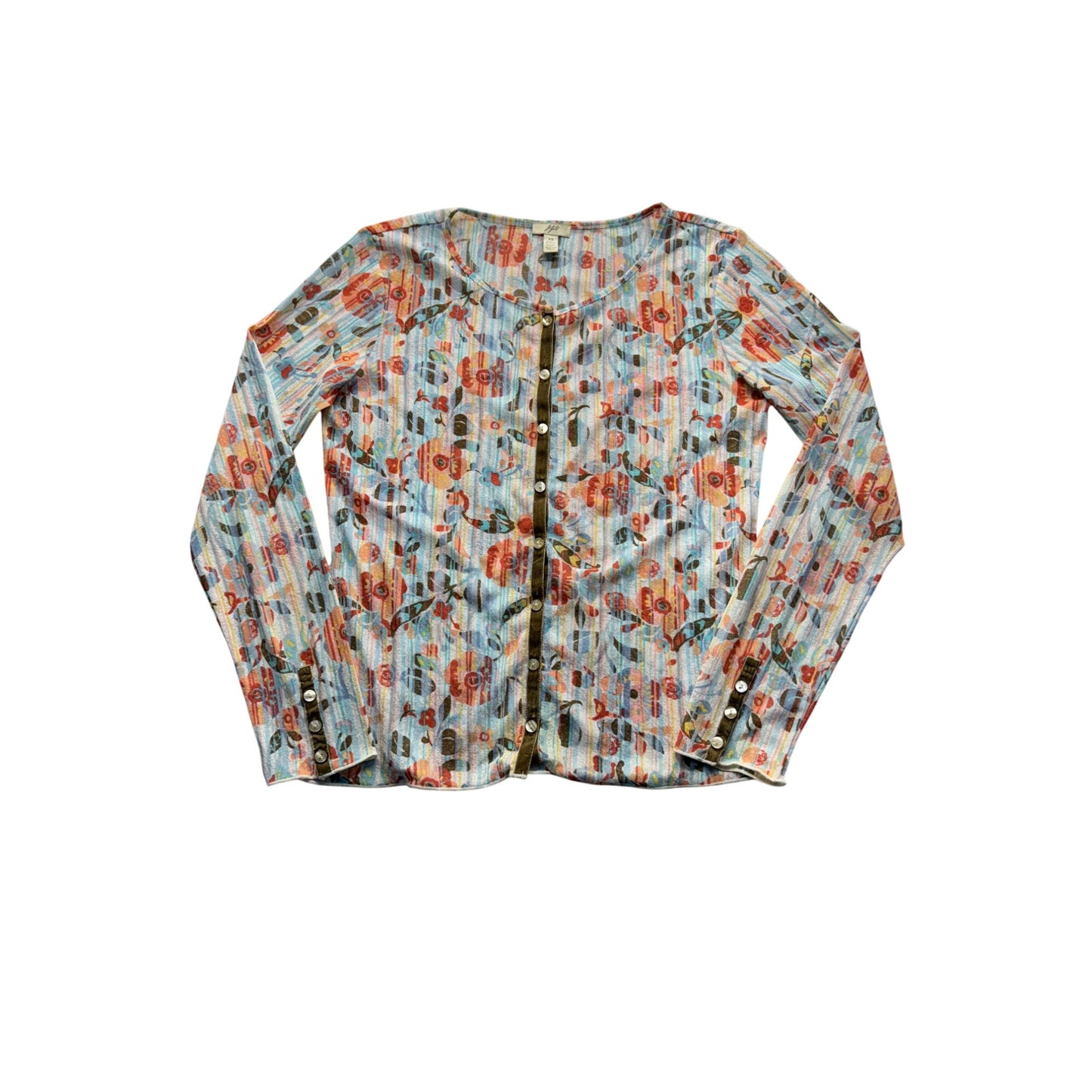 J. Jill XS Floral Button Cardigan Made In Northern Mariana Islands #9087
