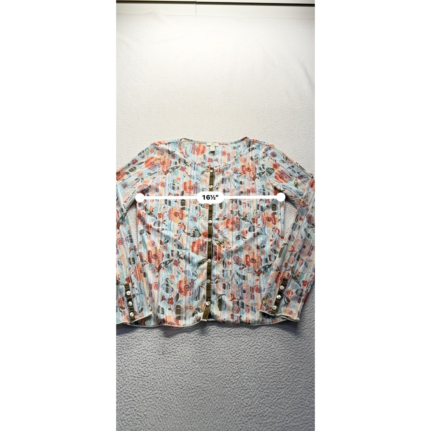 J. Jill XS Floral Button Cardigan Made In Northern Mariana Islands #9087