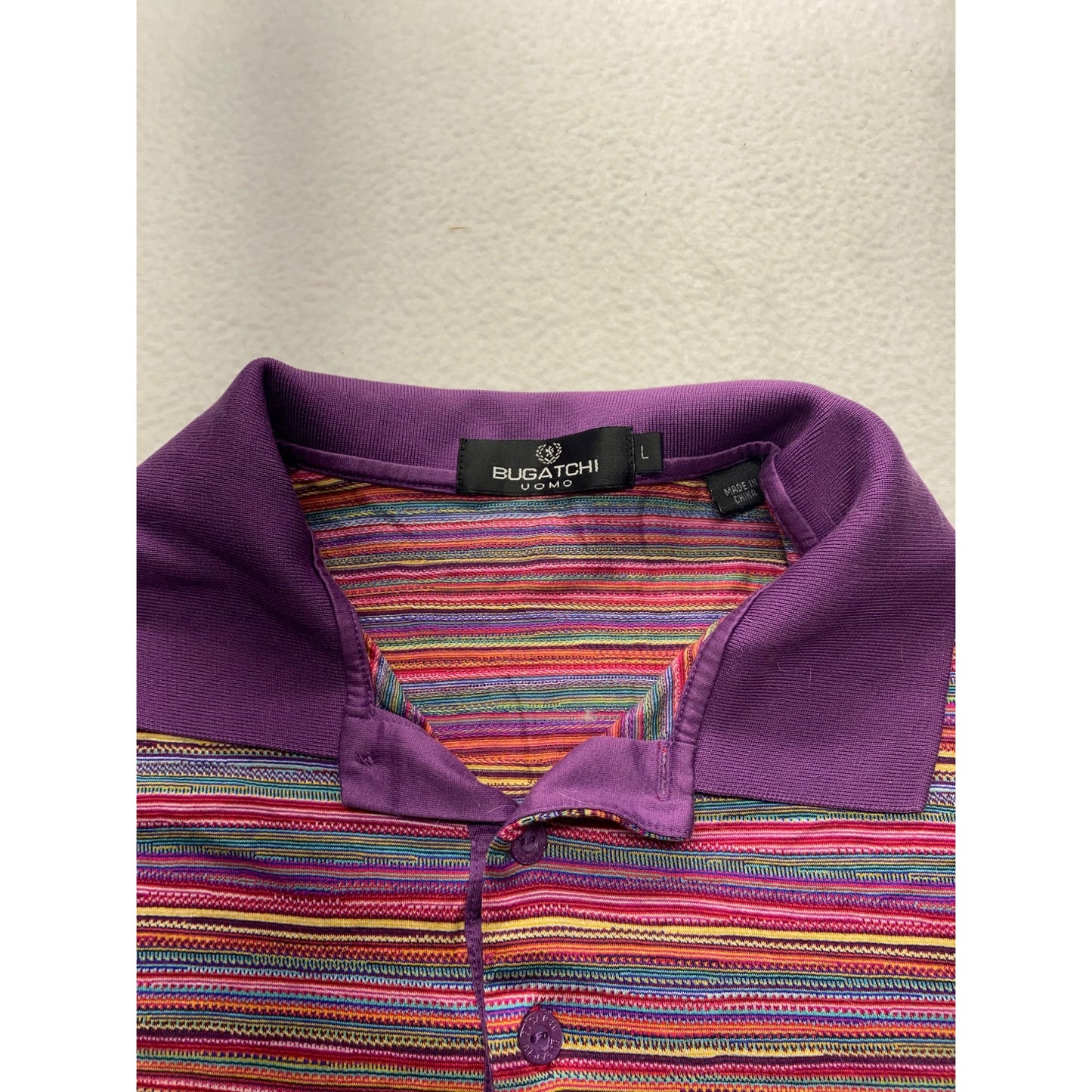 Bugatchi Uomo Mens Striped Polo 100% Mercerized Cotton #7119