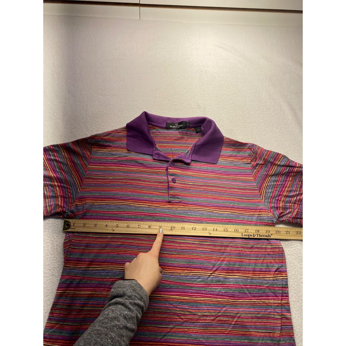 Bugatchi Uomo Mens Striped Polo 100% Mercerized Cotton #7119