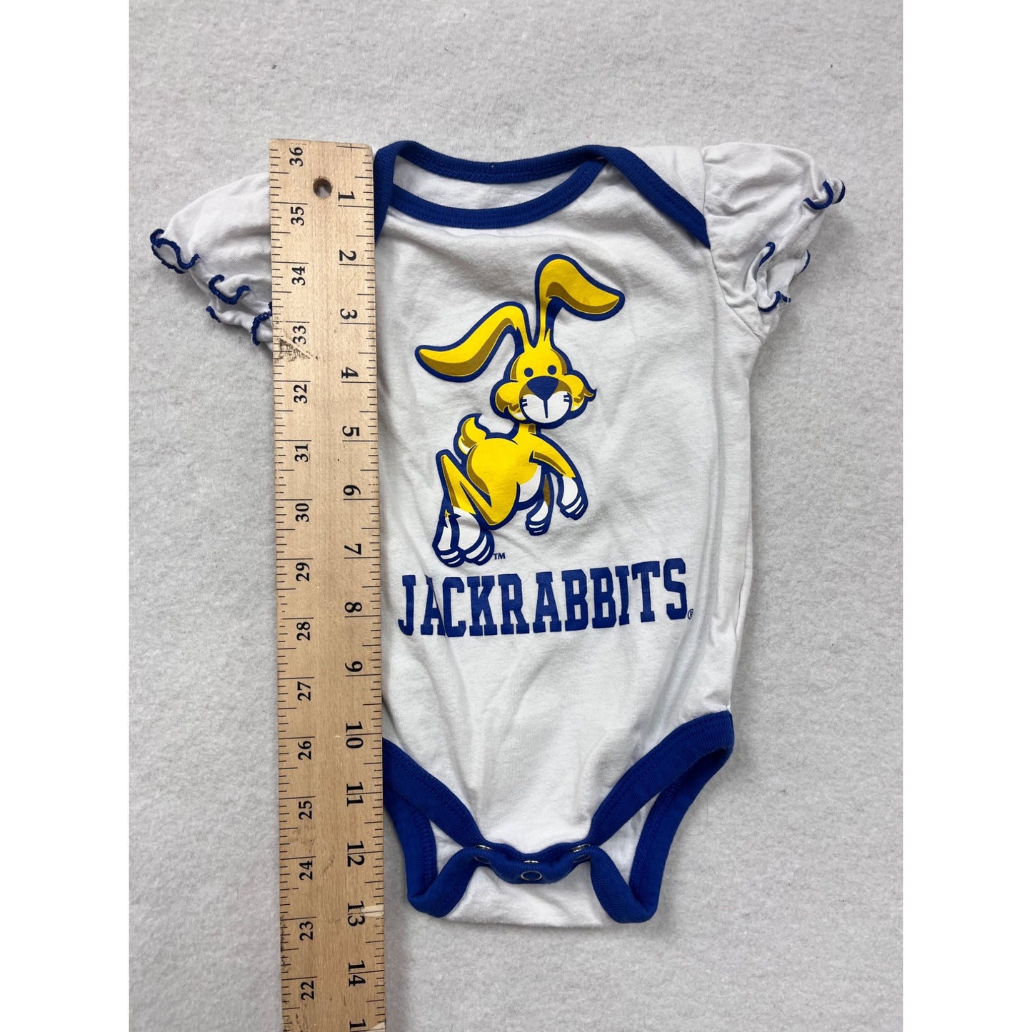South Dakota State Jackrabbits Baby Bodysuit 0/3M White & Blue #6457