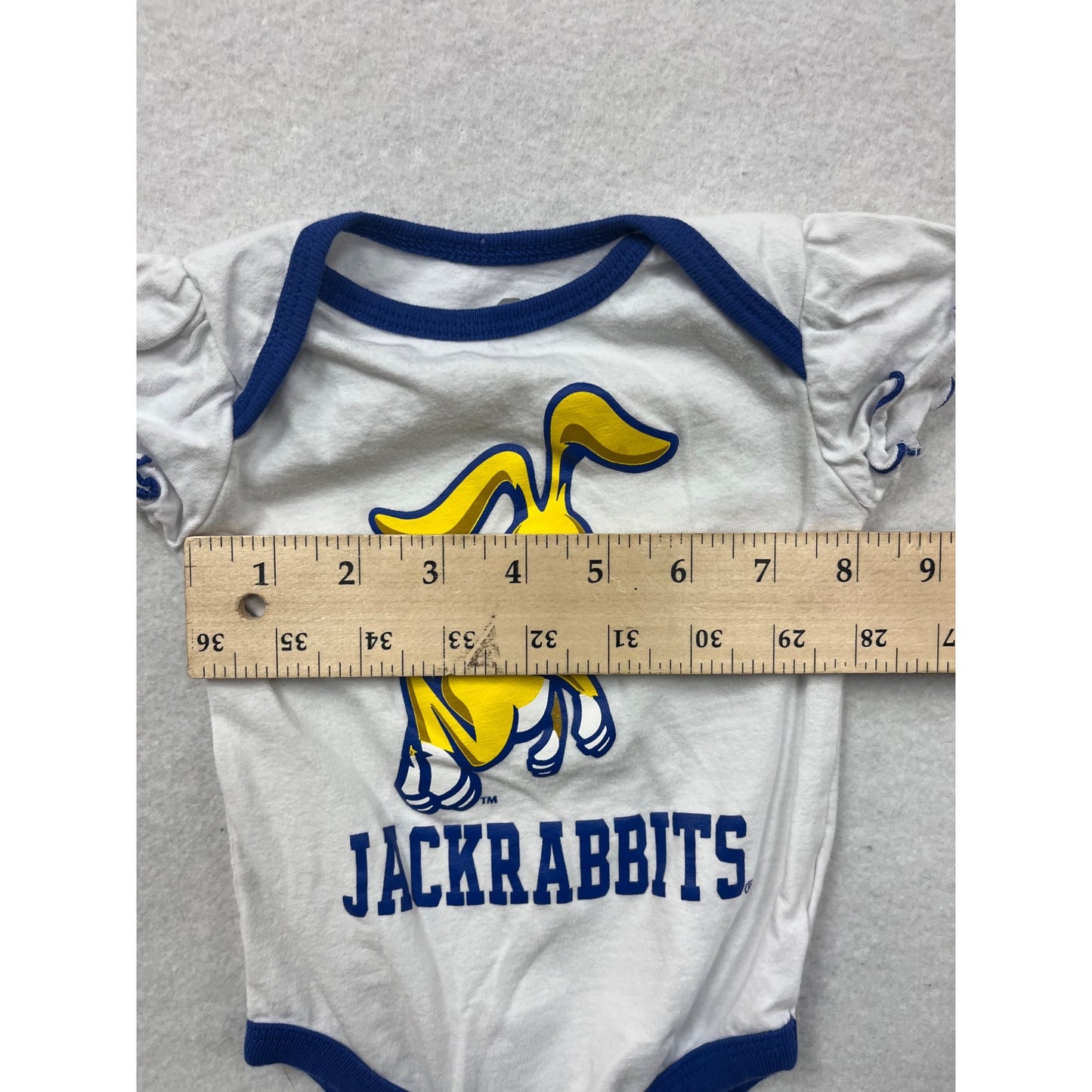 South Dakota State Jackrabbits Baby Bodysuit 0/3M White & Blue #6457