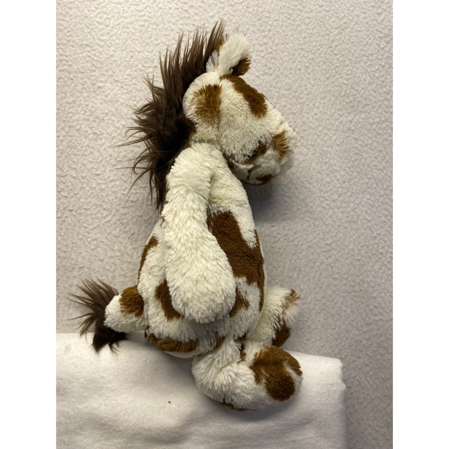 Jellycat Brown & White Spotted Horse/Cow Plush Toy With Mane & Tail #7252