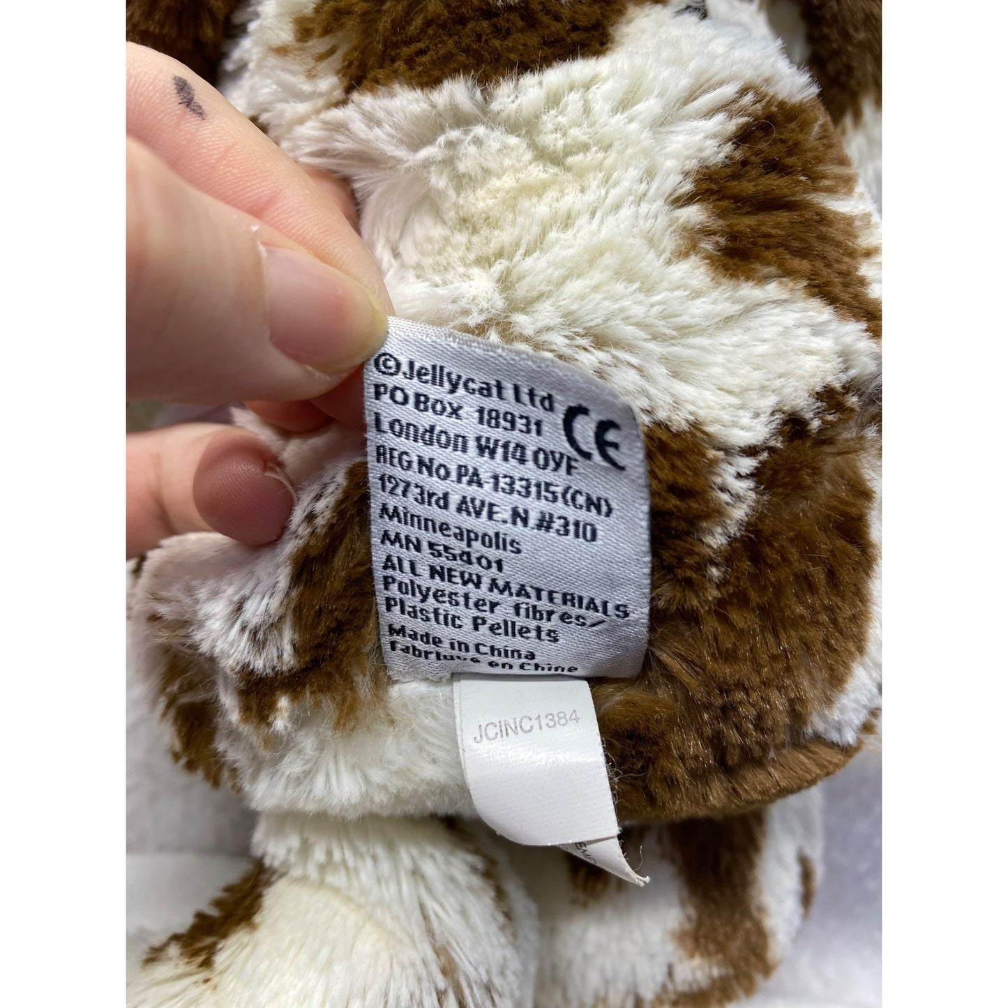 Jellycat Brown & White Spotted Horse/Cow Plush Toy With Mane & Tail #7252