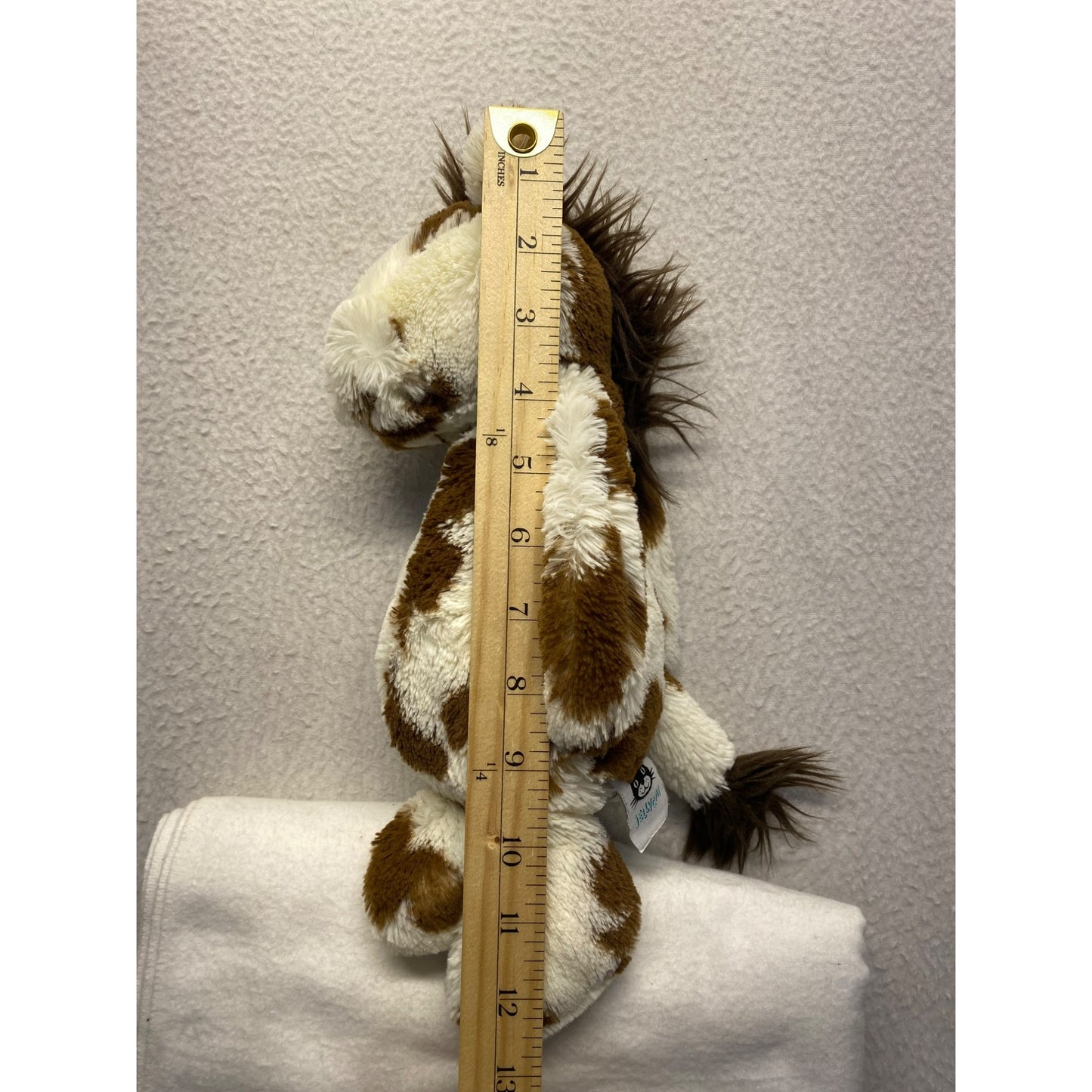 Jellycat Brown & White Spotted Horse/Cow Plush Toy With Mane & Tail #7252