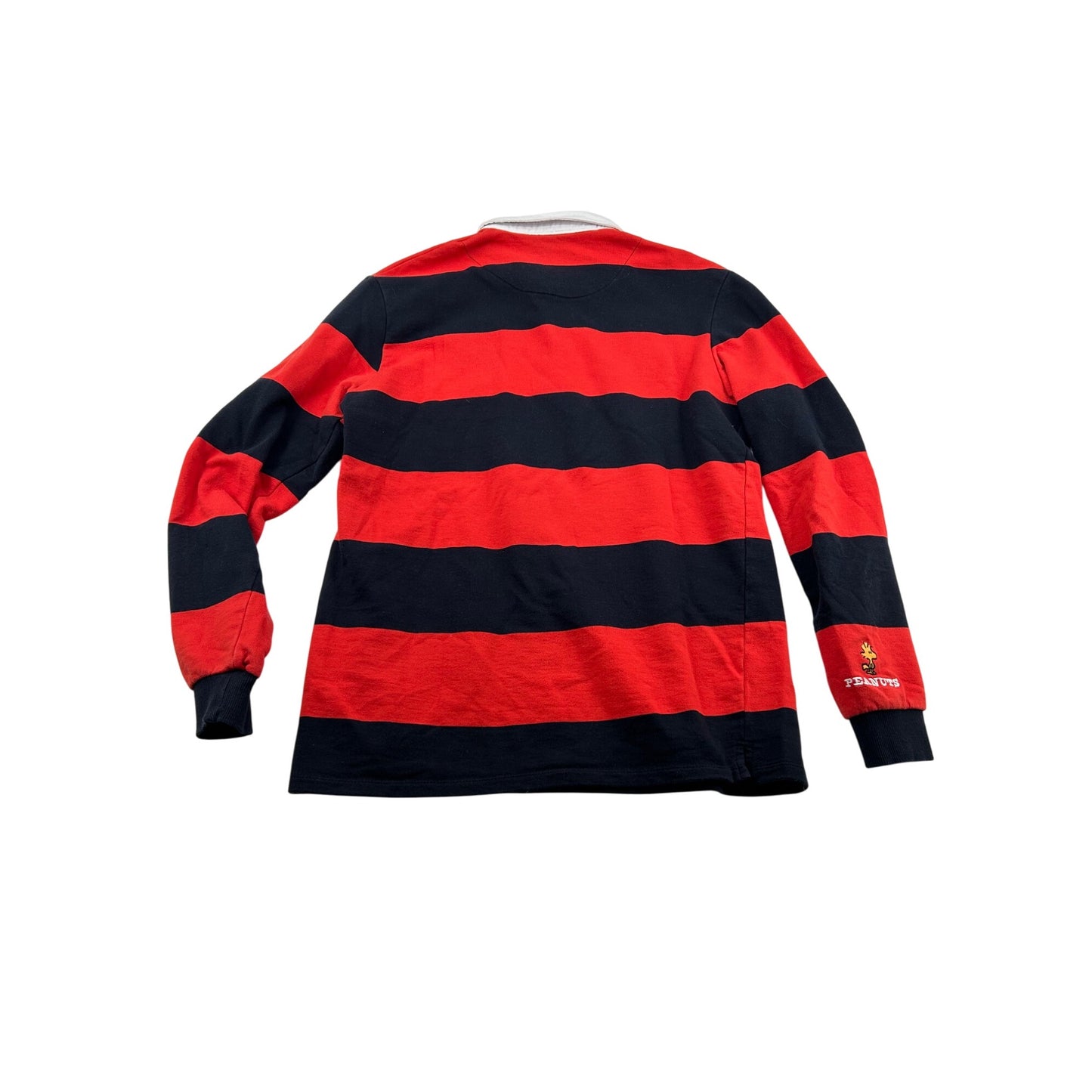 Snoopy Striped Rugby Polo Long Sleeve Red & Navy #6445