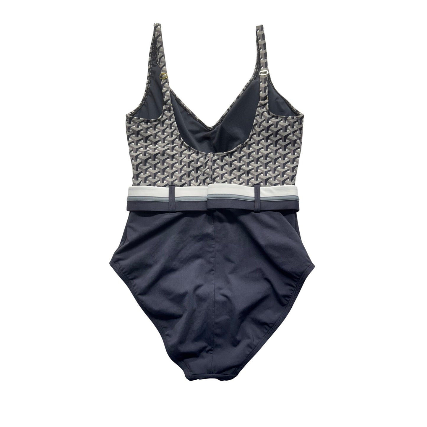 One-Piece Swimsuit With Geometric Print & Belted Waist By Bleu Rod Beattie #7811