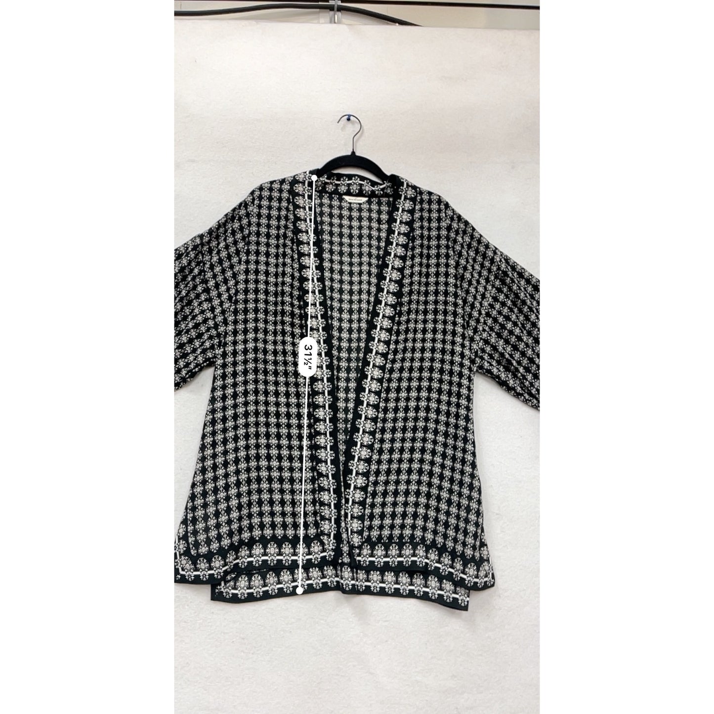 Max Studio Black & White Kimono Jacket Size L #894A