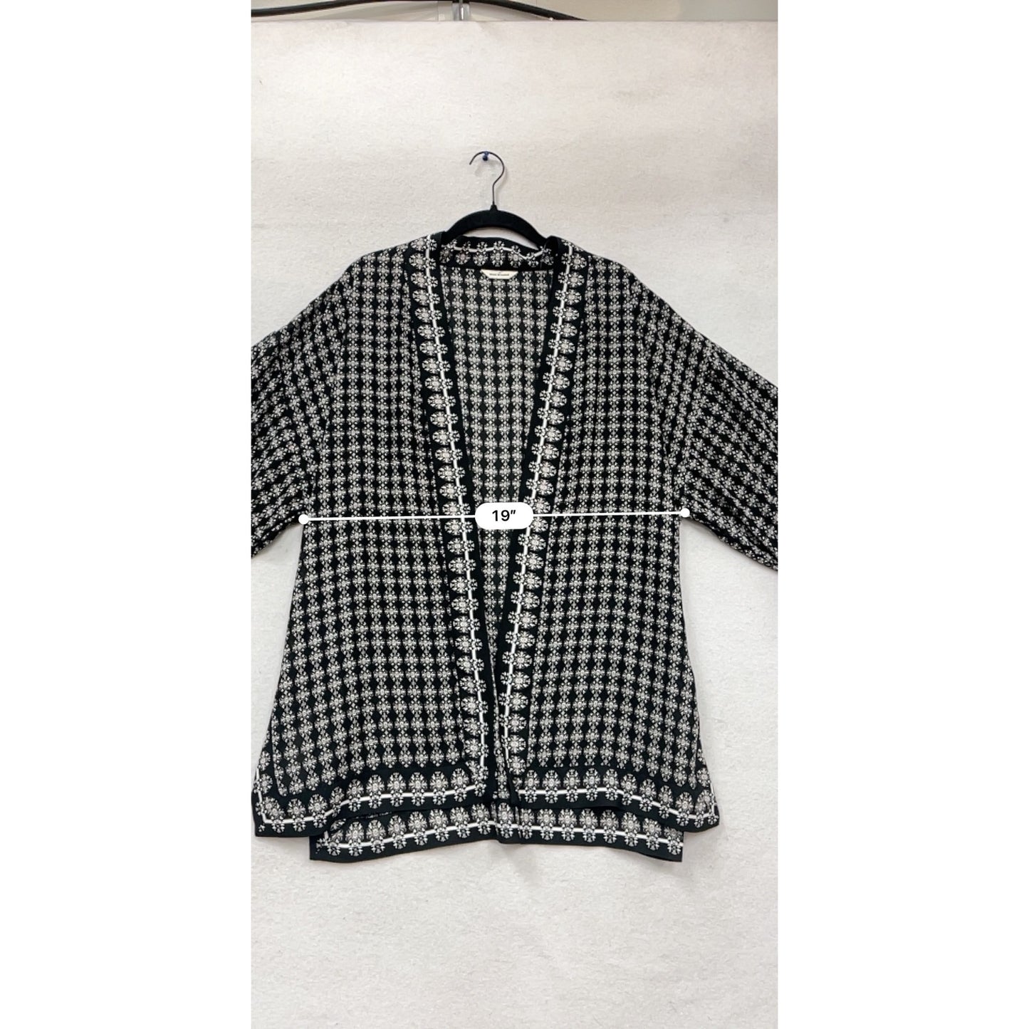 Max Studio Black & White Kimono Jacket Size L #894A