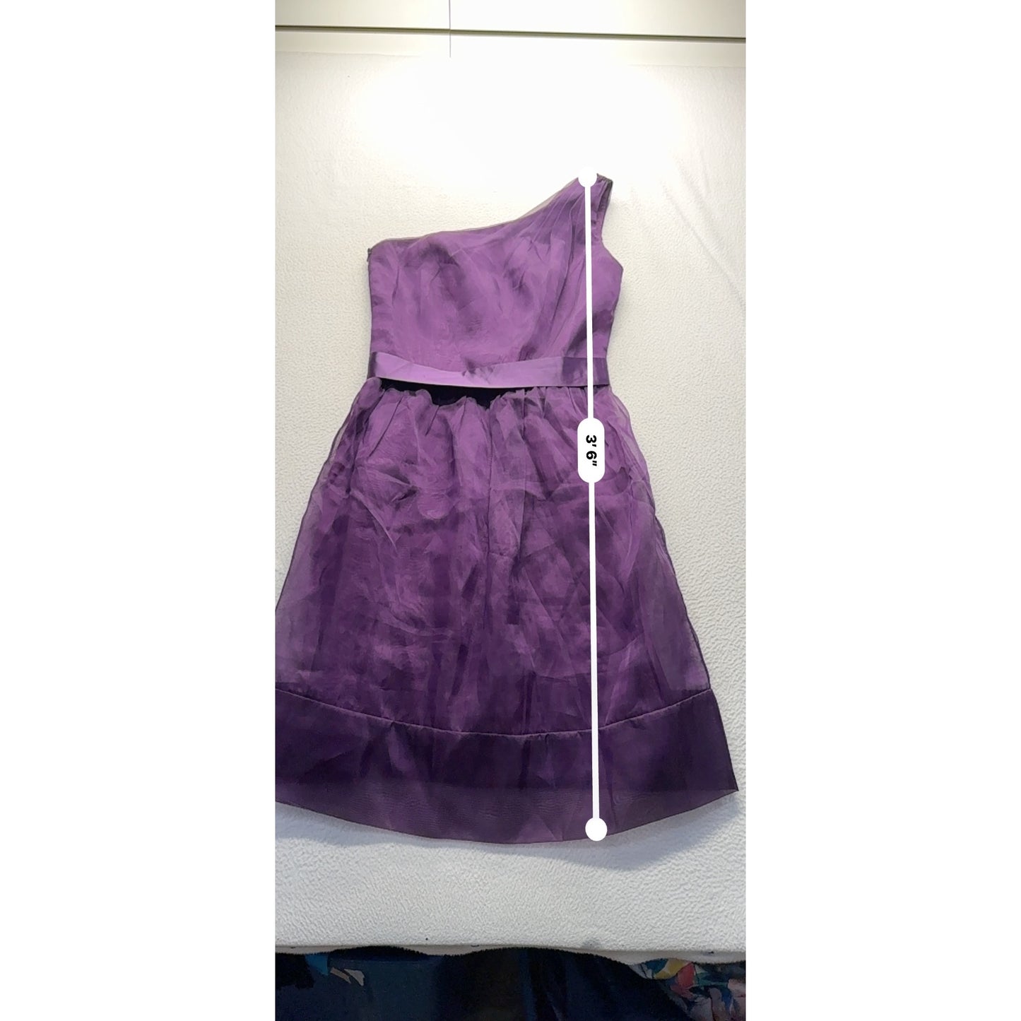 After Six One-Shoulder African Violet Dress 14SP #7843