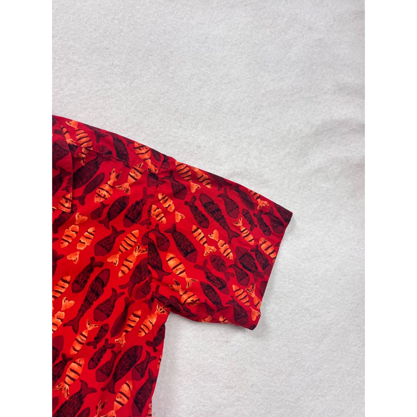 Boys Red Gap Lobster Print Short Sleeve Button-Up Shirt Size 10 #6662
