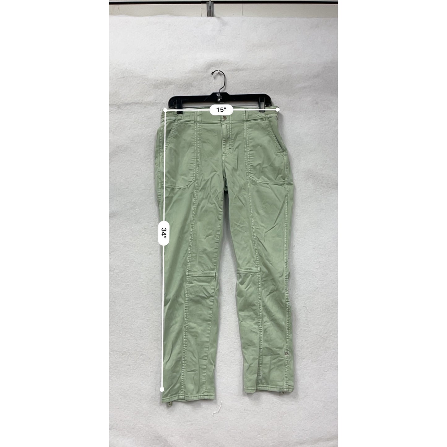 Womens WHBM Light Green Mid-Rise Utility Pants Size 8 #6737