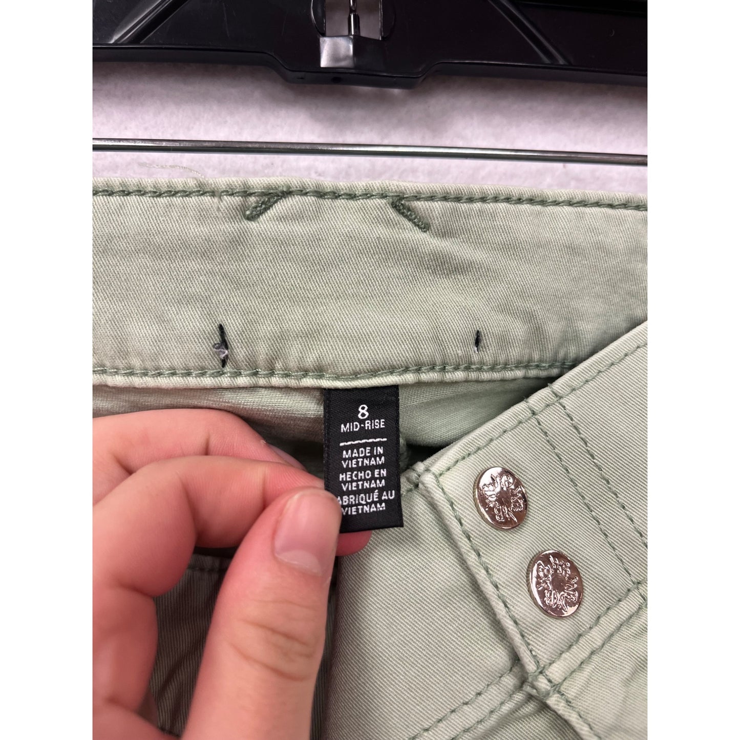 Womens WHBM Light Green Mid-Rise Utility Pants Size 8 #6737