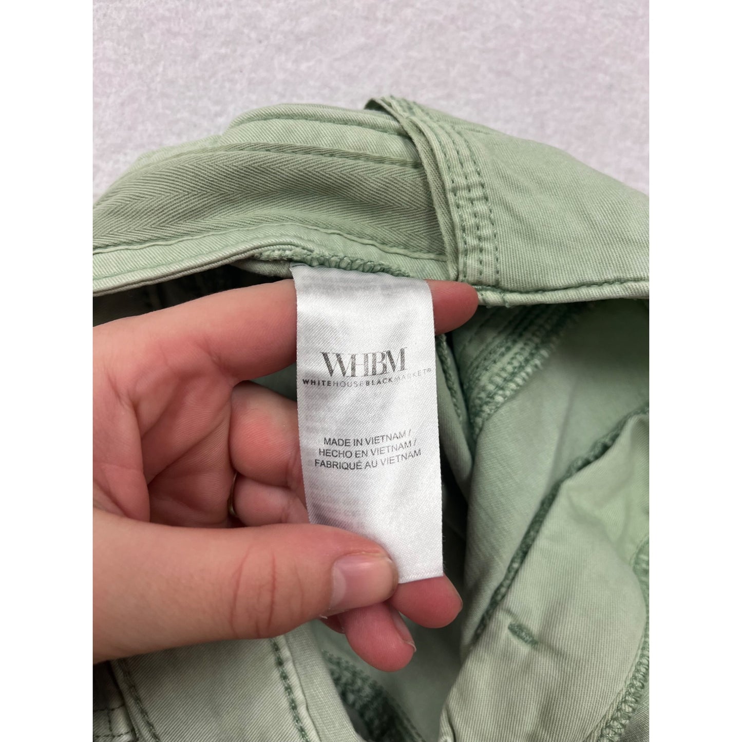 Womens WHBM Light Green Mid-Rise Utility Pants Size 8 #6737