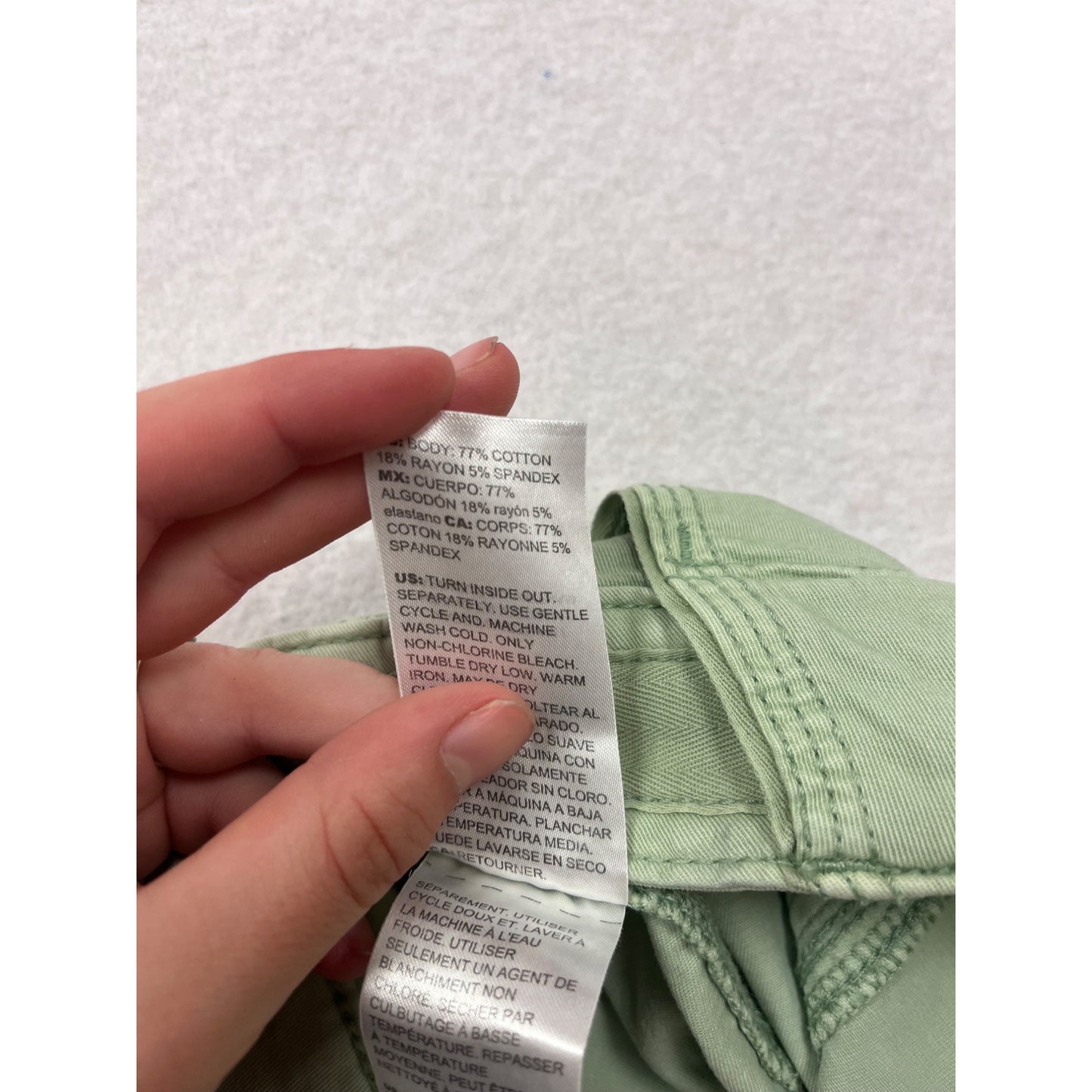 Womens WHBM Light Green Mid-Rise Utility Pants Size 8 #6737