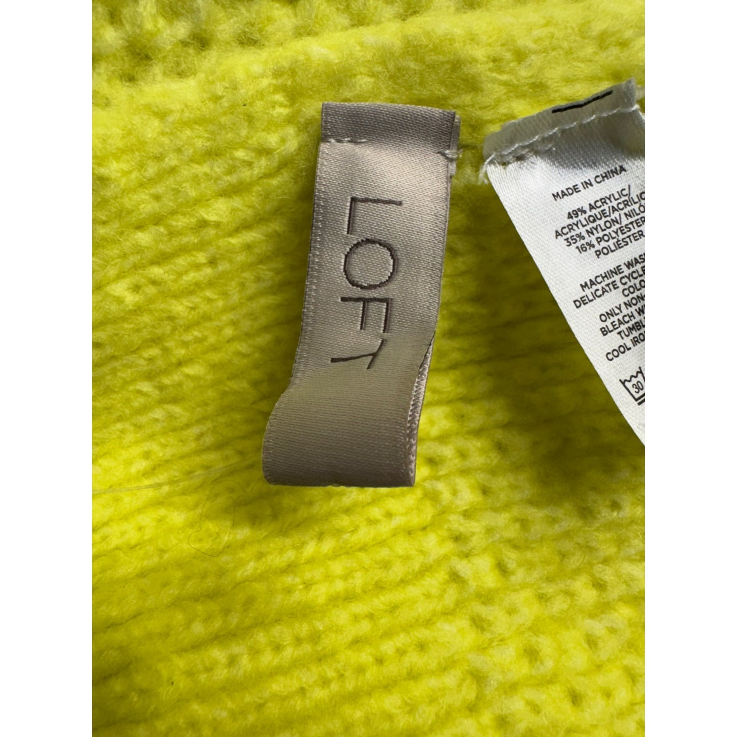 Loft Womens Bright Yellow Textured Knit Scarf#5978
