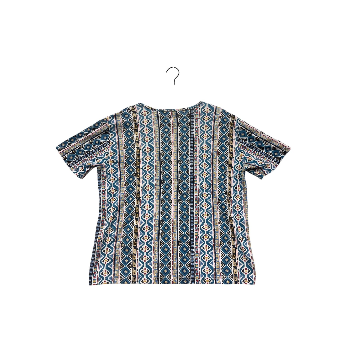 Vintage Cabin Creek Womens Large Aztec Print Short Sleeve Top #6790