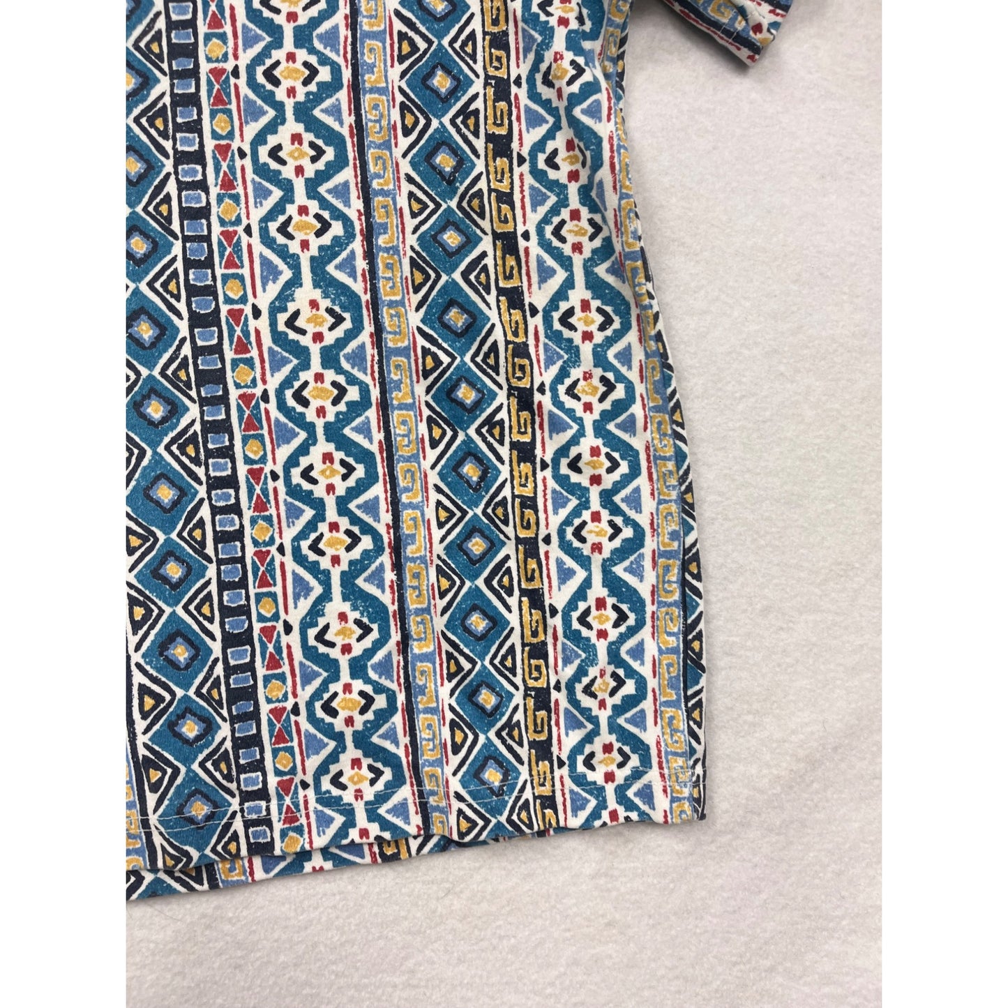 Vintage Cabin Creek Womens Large Aztec Print Short Sleeve Top #6790