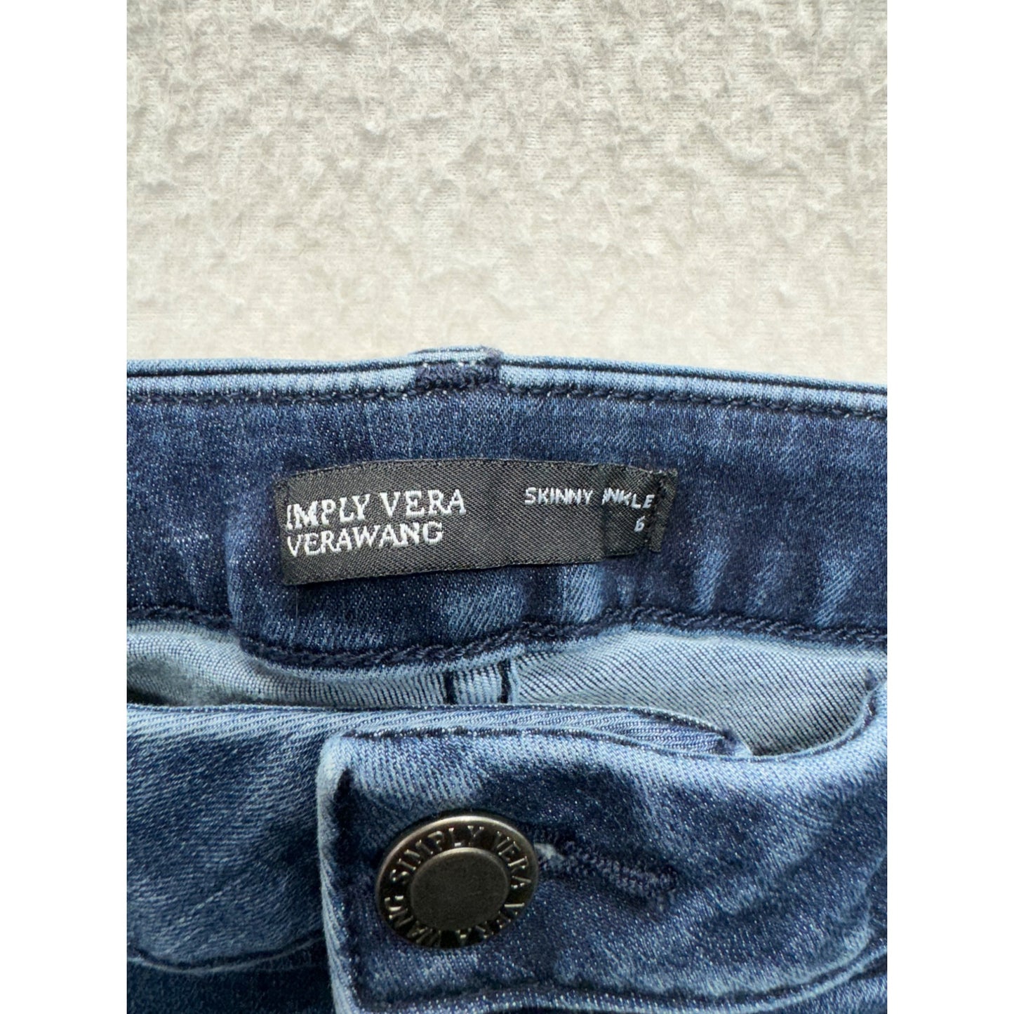 Simply Vera Vera Wang Skinny Ankle Jeans Size 6 Blue Denim #7930