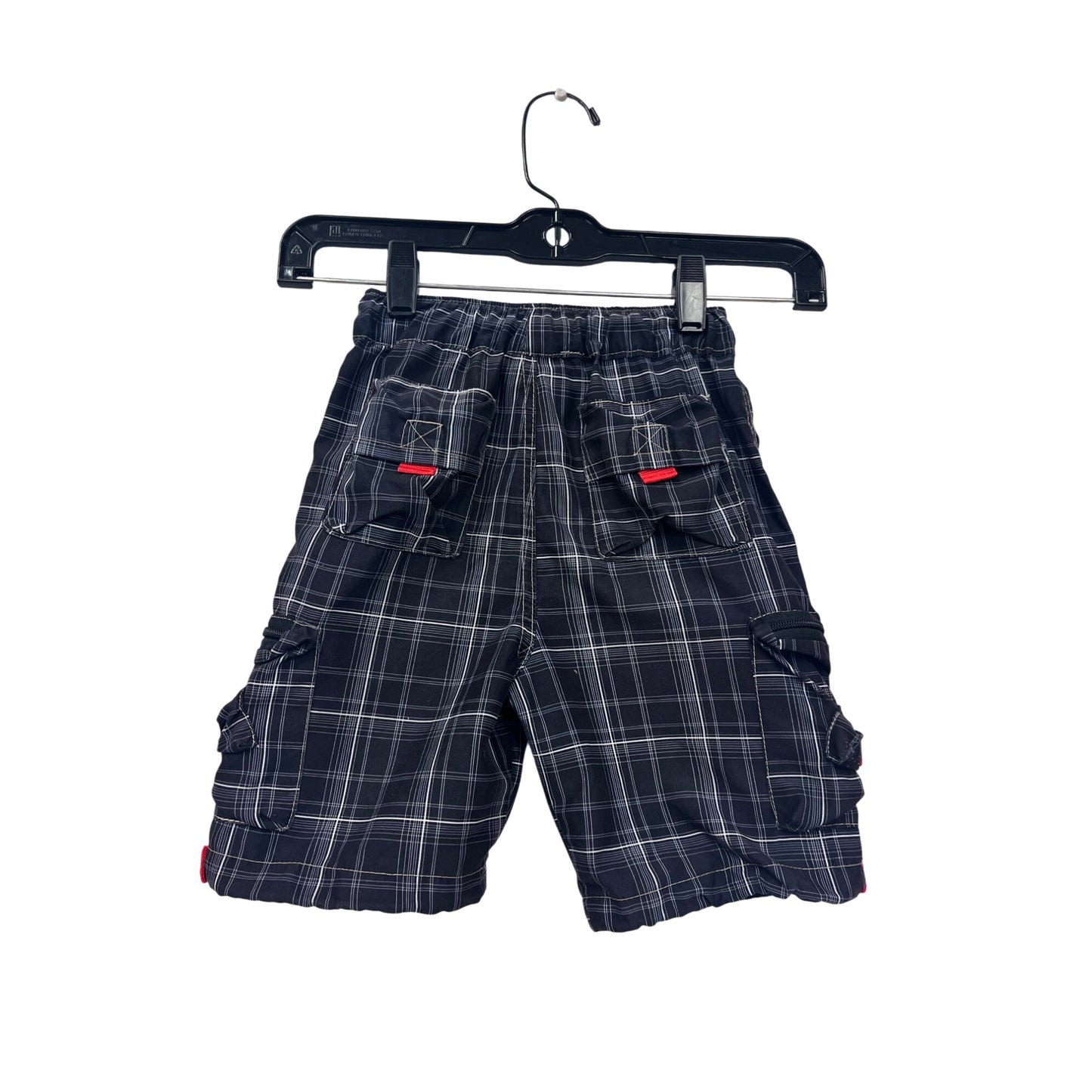 Boys 2XL Diesel Black & White Plaid Cargo Shorts #6660