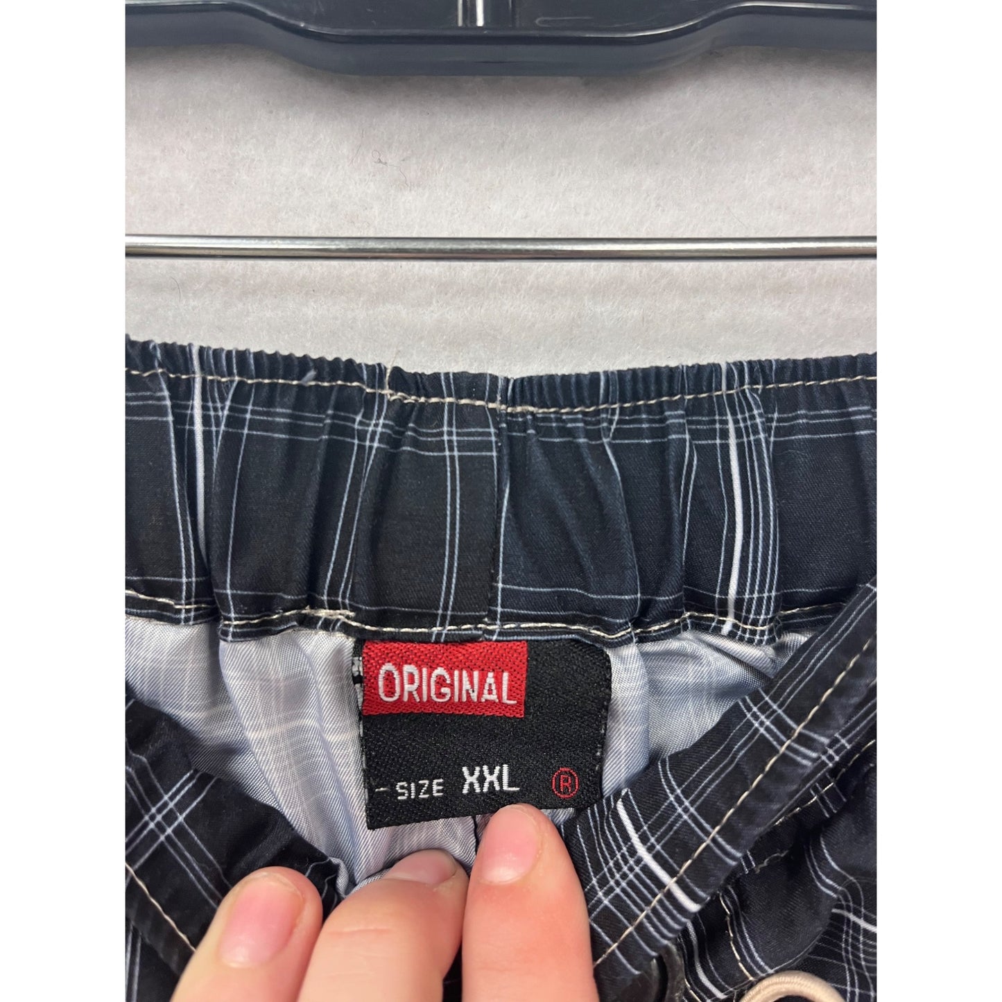Boys 2XL Diesel Black & White Plaid Cargo Shorts #6660