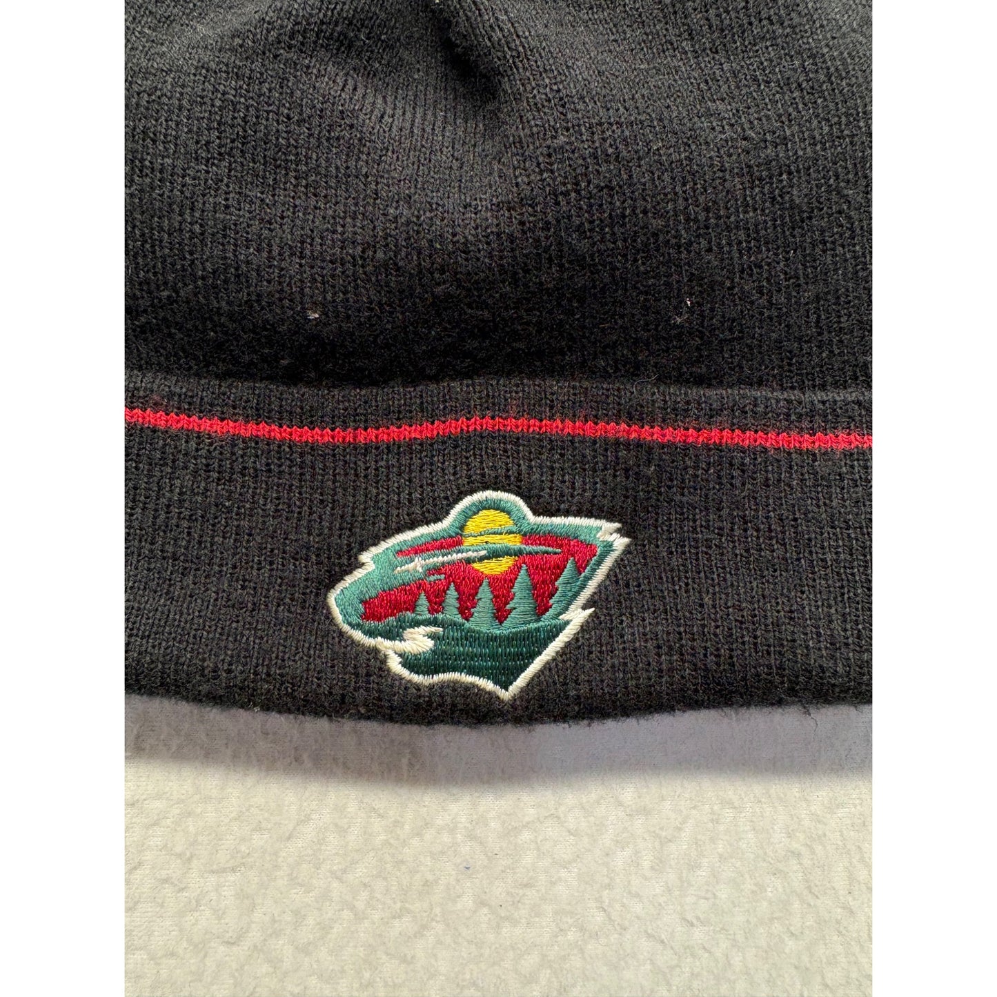 NHL Reebok Face Off Collection Black Knit MN Wild beanie #7427