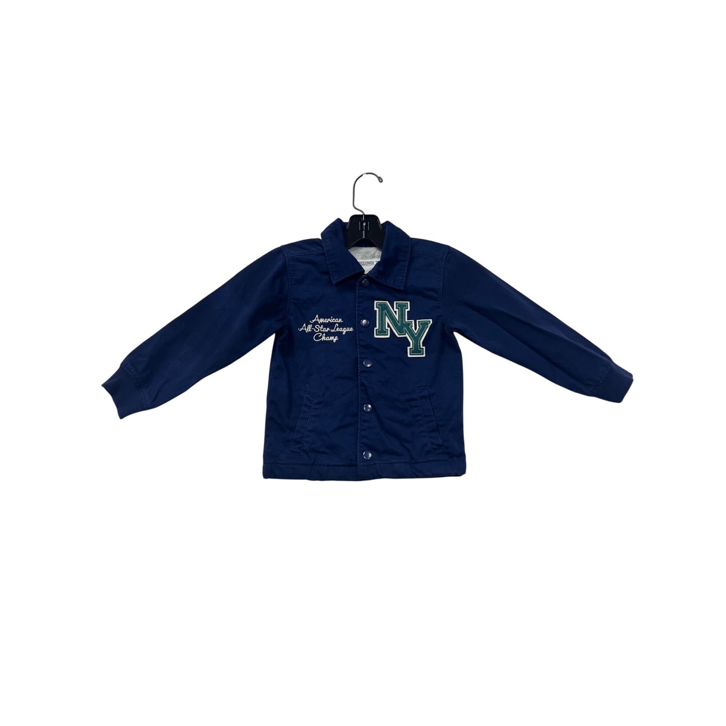 Boys Navy NY Jacket By Carters 4T American All-Star League Champ #6743