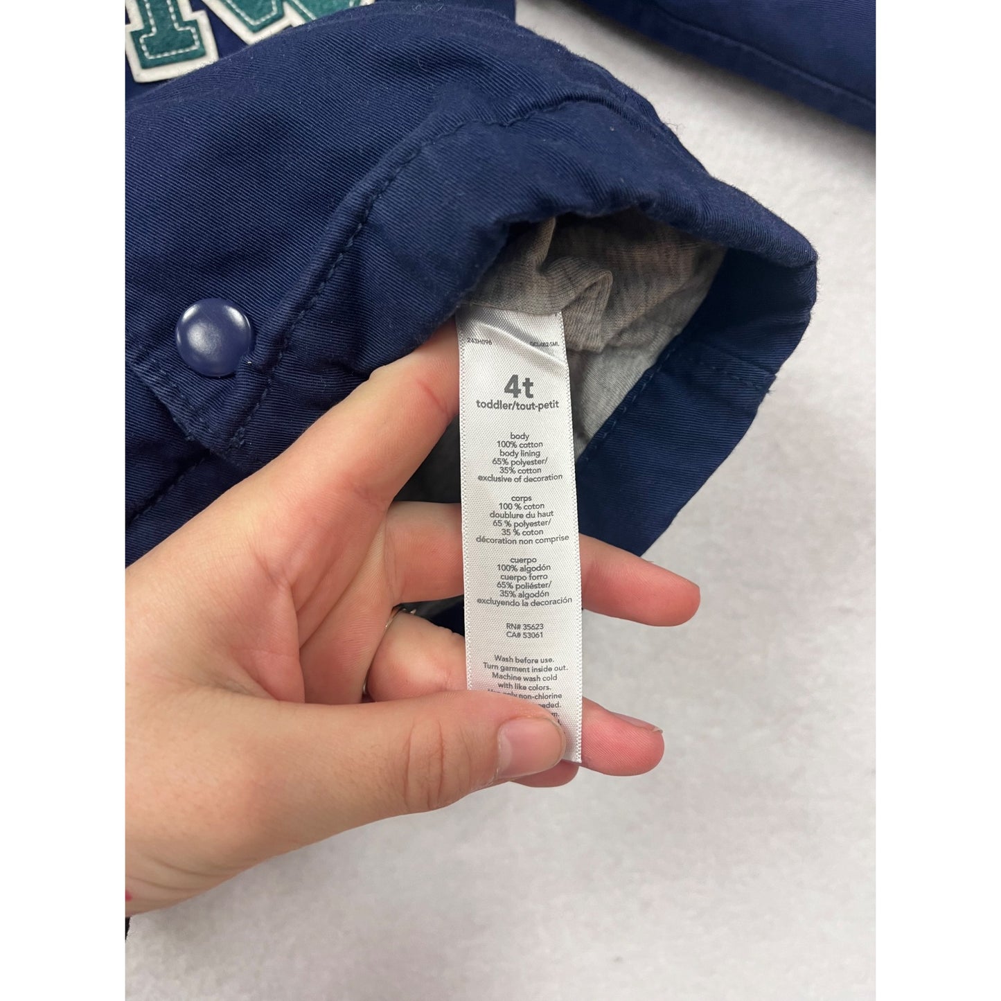 Boys Navy NY Jacket By Carters 4T American All-Star League Champ #6743